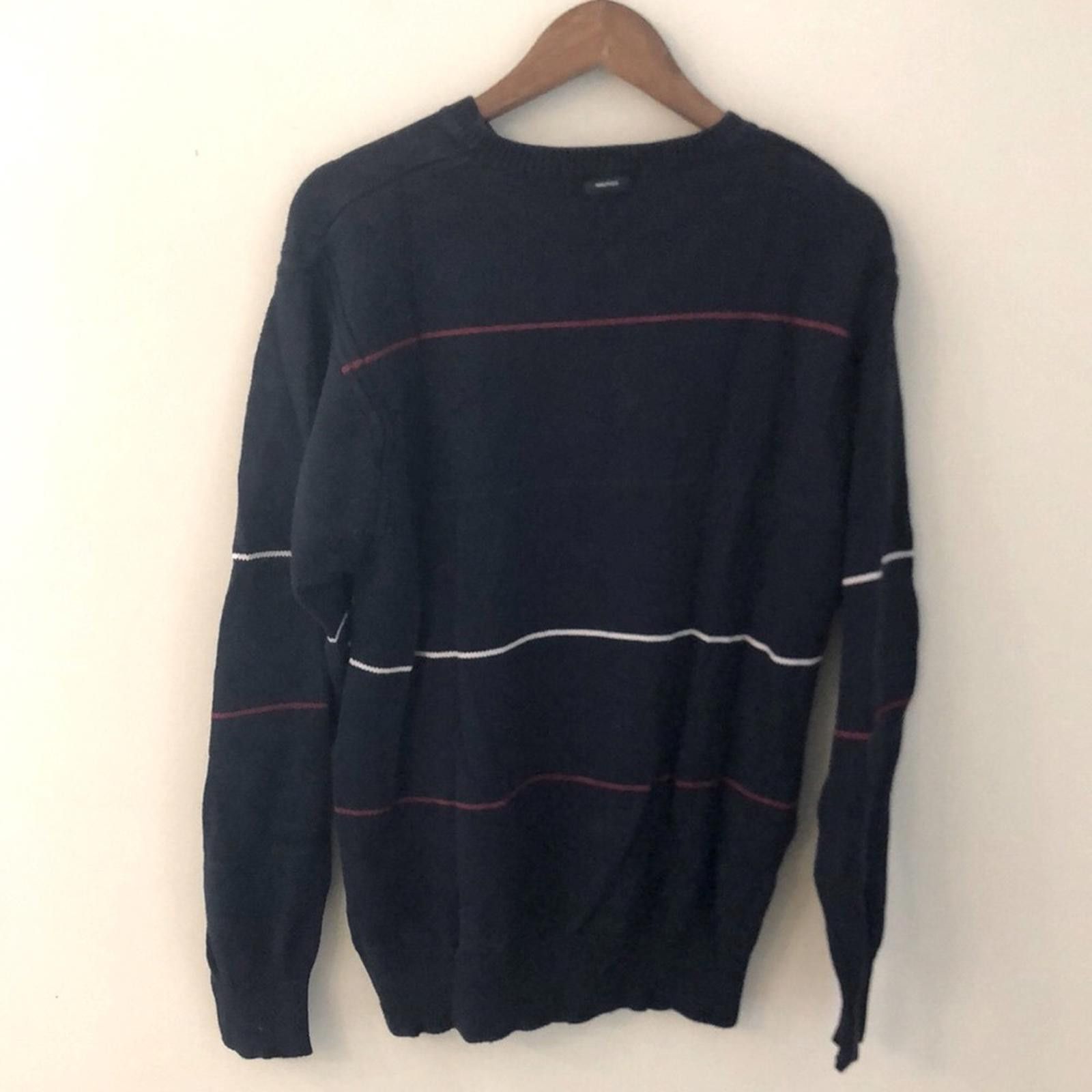 Nautica Nautica Men's Dark Blue Crewneck Sweater cotton stripe SZ XL Size US XL / EU 56 / 4 - 3 Thumbnail