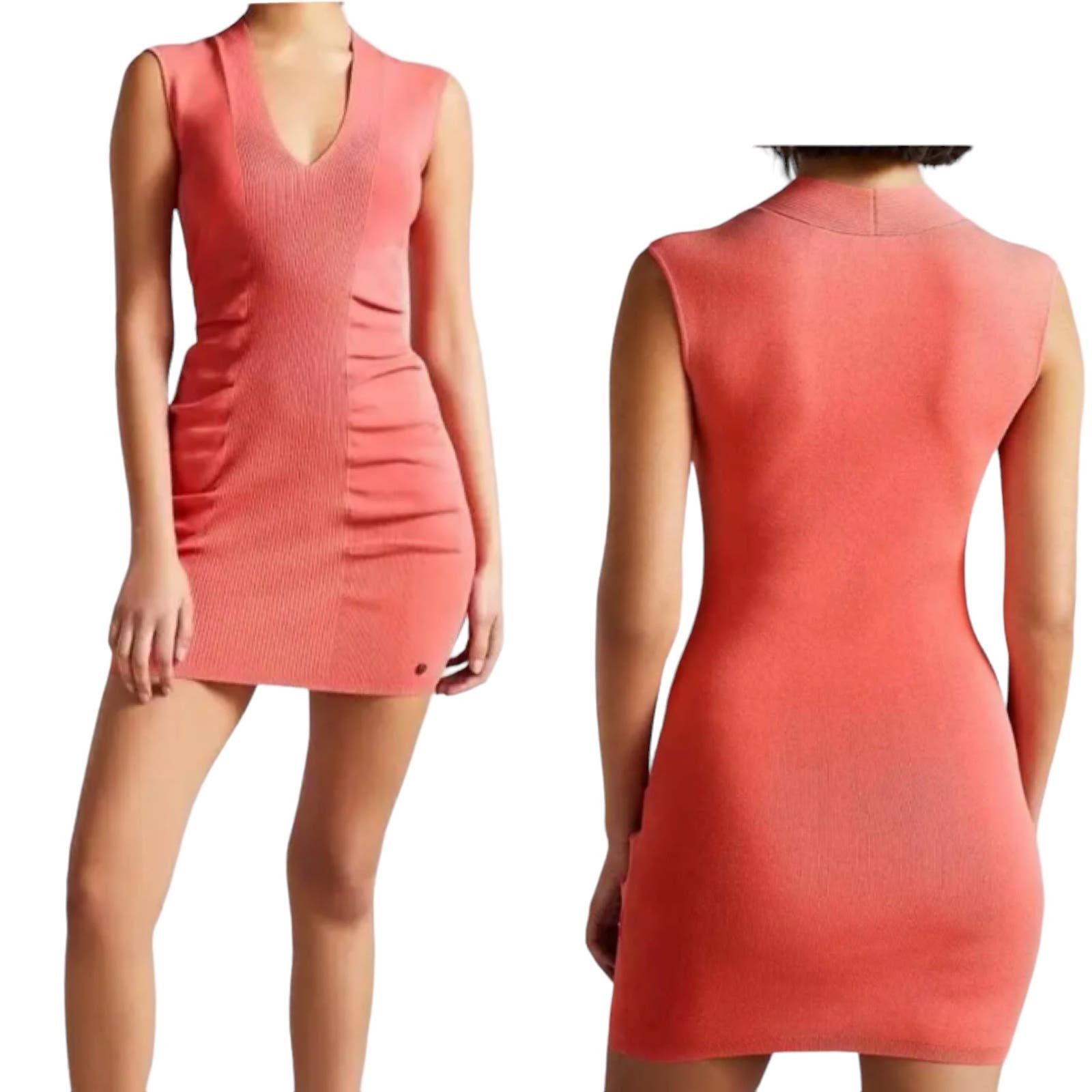 image of Ted Baker Coral Bodycon Sleeveless Mini Dress 6/us 14 NWT in Pink, Women's (Size XL)