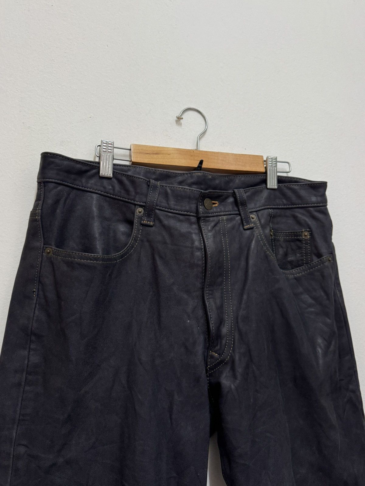 Vintage Explorer leather jeans Japan Size US 35 - 5 Thumbnail