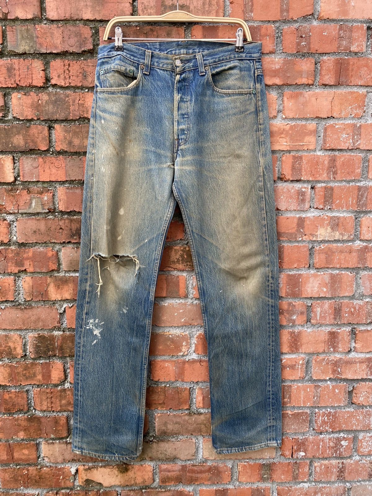 Levi's × Levi's Vintage Clothing × Vintage W33x33 Vintage levi's 501 made in USA distressed Size US 33 - 1 Thumbnail