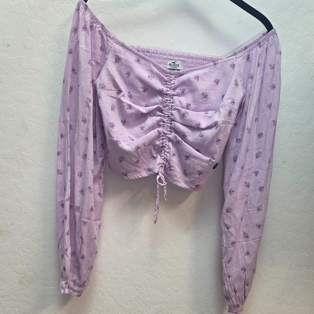 Hollister Hollister lilac long sleeve crop top bubble sleeve size SM Size S / US 4 / IT 40 - 1 Thumbnail