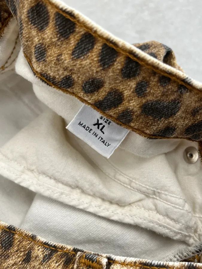 Roberto Cavalli 1990s Roberto Cavalli Brown Leopard Print Glitter Pants Size US 31 - 11 Thumbnail