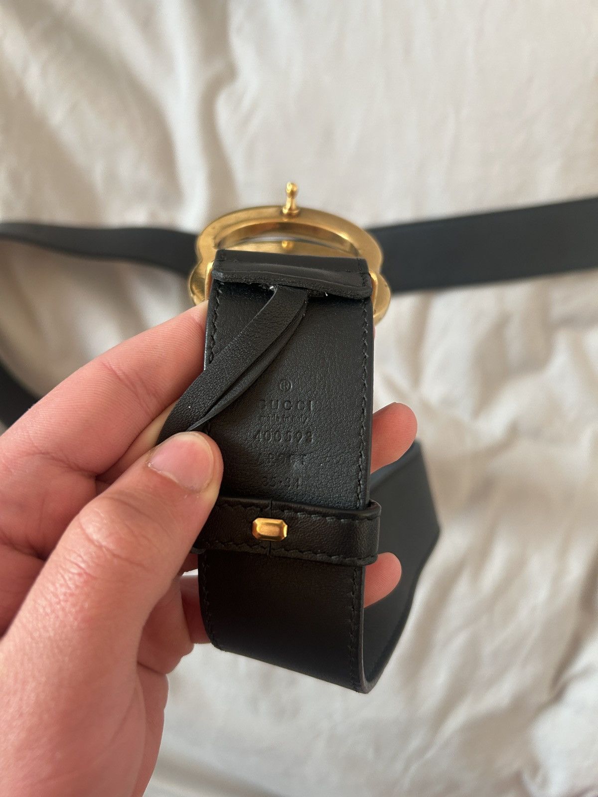 Gucci Gucci GG Emblem Black/Gold Belt Size 34 - 7 Thumbnail