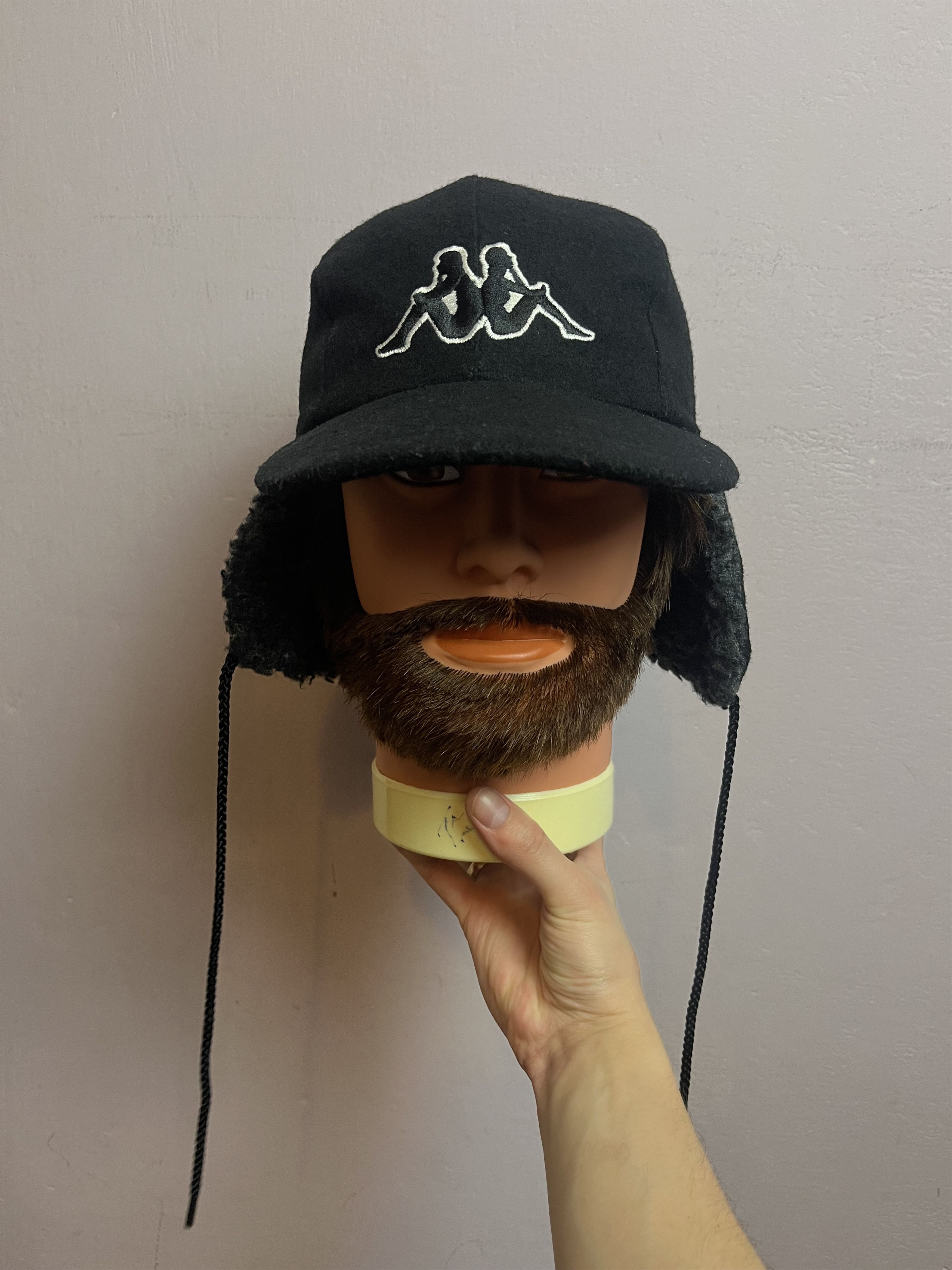 Kappa Vintage 90s Hat Kappa Juventus Wool Ushanka Sony Fleece Cap Size ONE SIZE - 6 Thumbnail