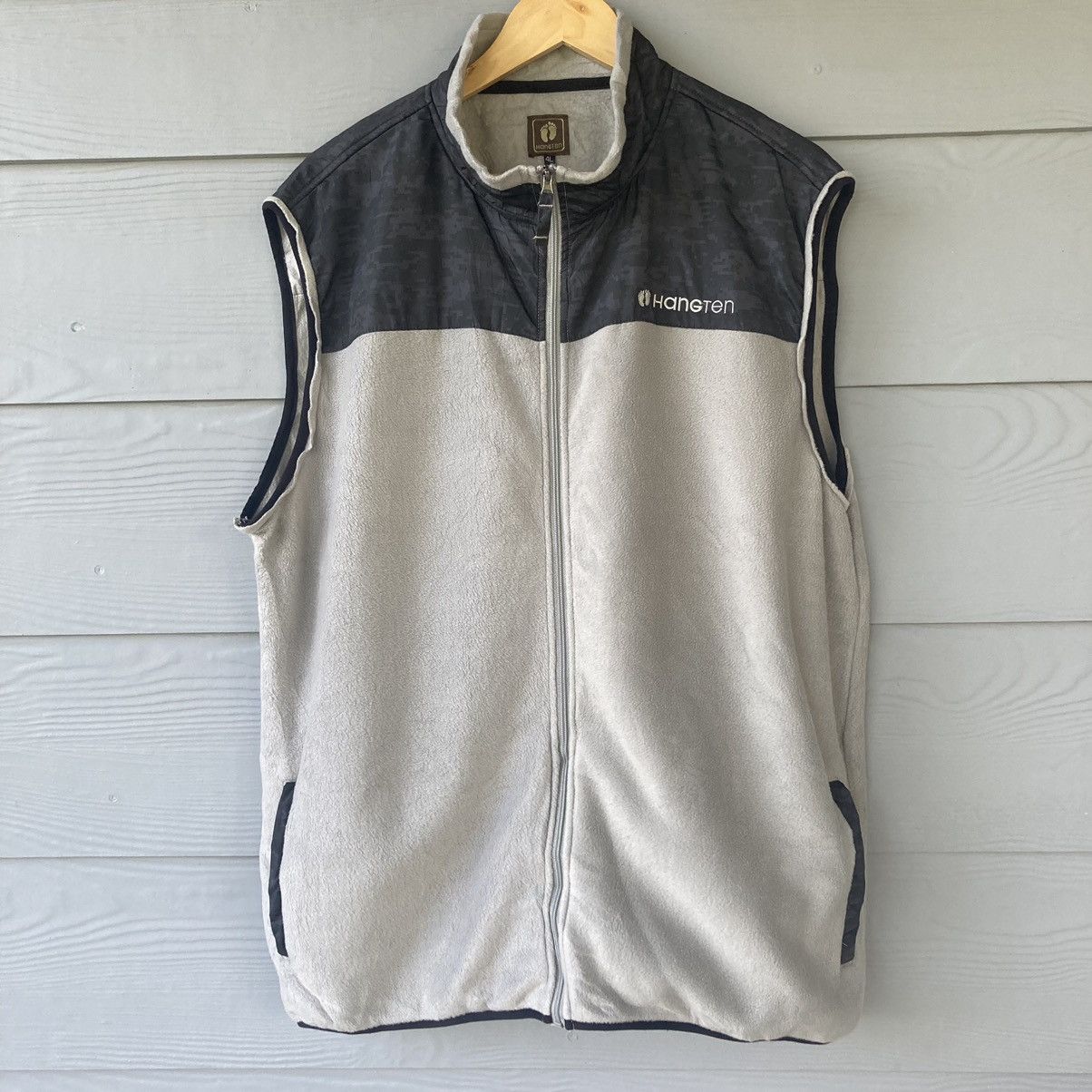 Hang Ten Vintage Hangten Gray Fleece Full Zip Sleeveless Size US XL / EU 56 / 4 - 1 Thumbnail