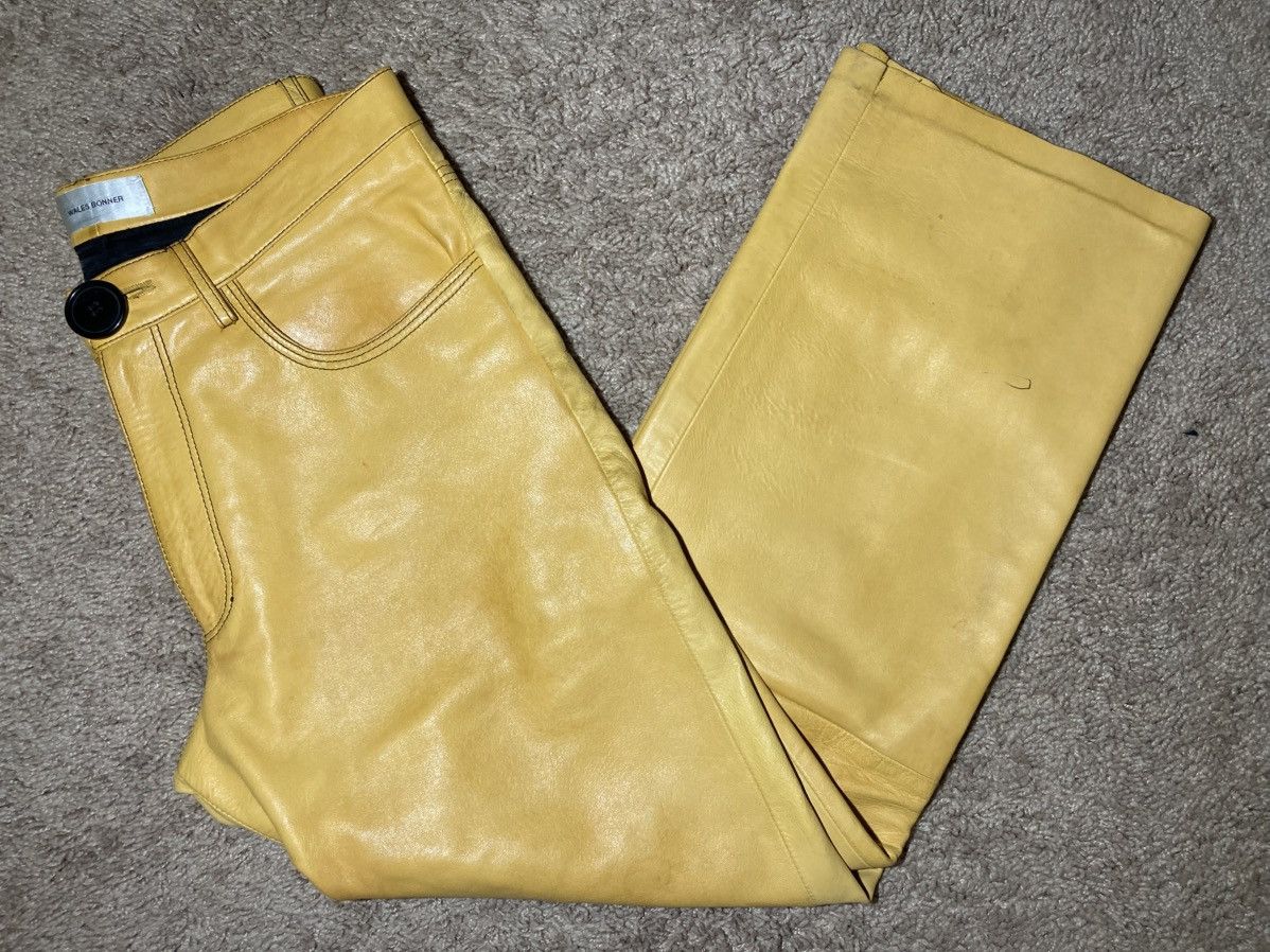 Wales Bonner AW18 Wales Bonner Leather Yellow Pants 2018 WB Jeans Creole Size US 28 / EU 44 - 1 Thumbnail