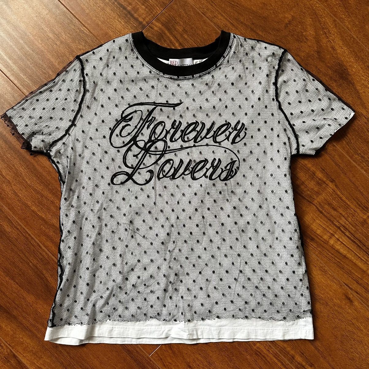 Image of Red Valentino Forever Lovers T Shirt Black Tulle Polka Dot, Women's (Size Small)