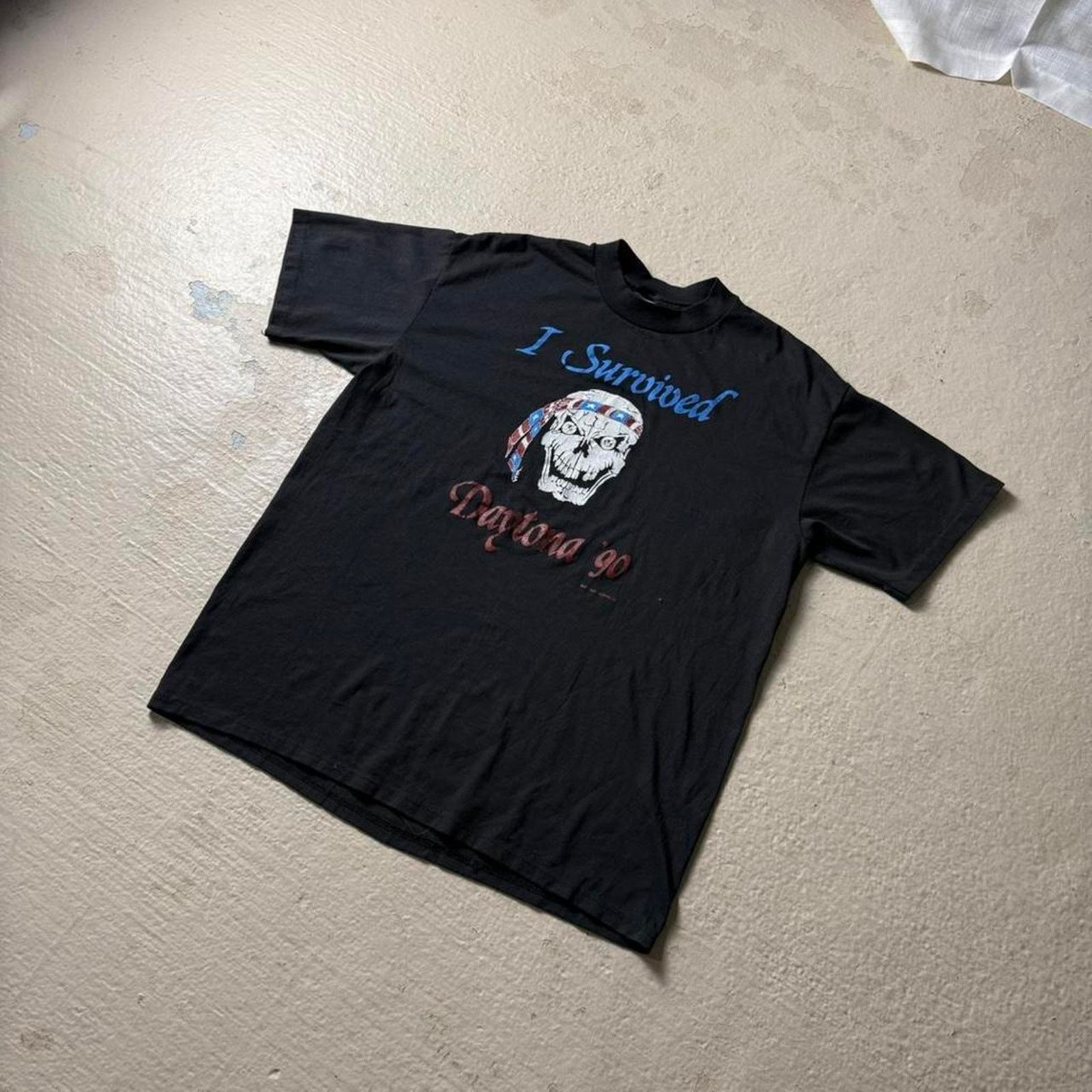 Harley Davidson Vintage I Survived Daytona 1990 Skull Men's L Tee Size US L / EU 52-54 / 3 - 2 Thumbnail