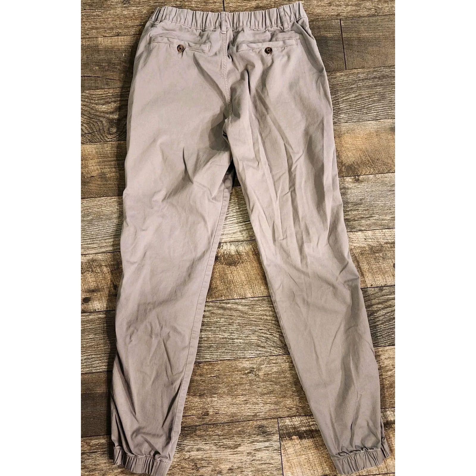 Vintage Bear Bottom Jogger Pants Mens Medium Tall Gray Chino Elastic Waist Casual Slim? Notch: Regular Fit Size US 32 / EU 48 - 6 Thumbnail