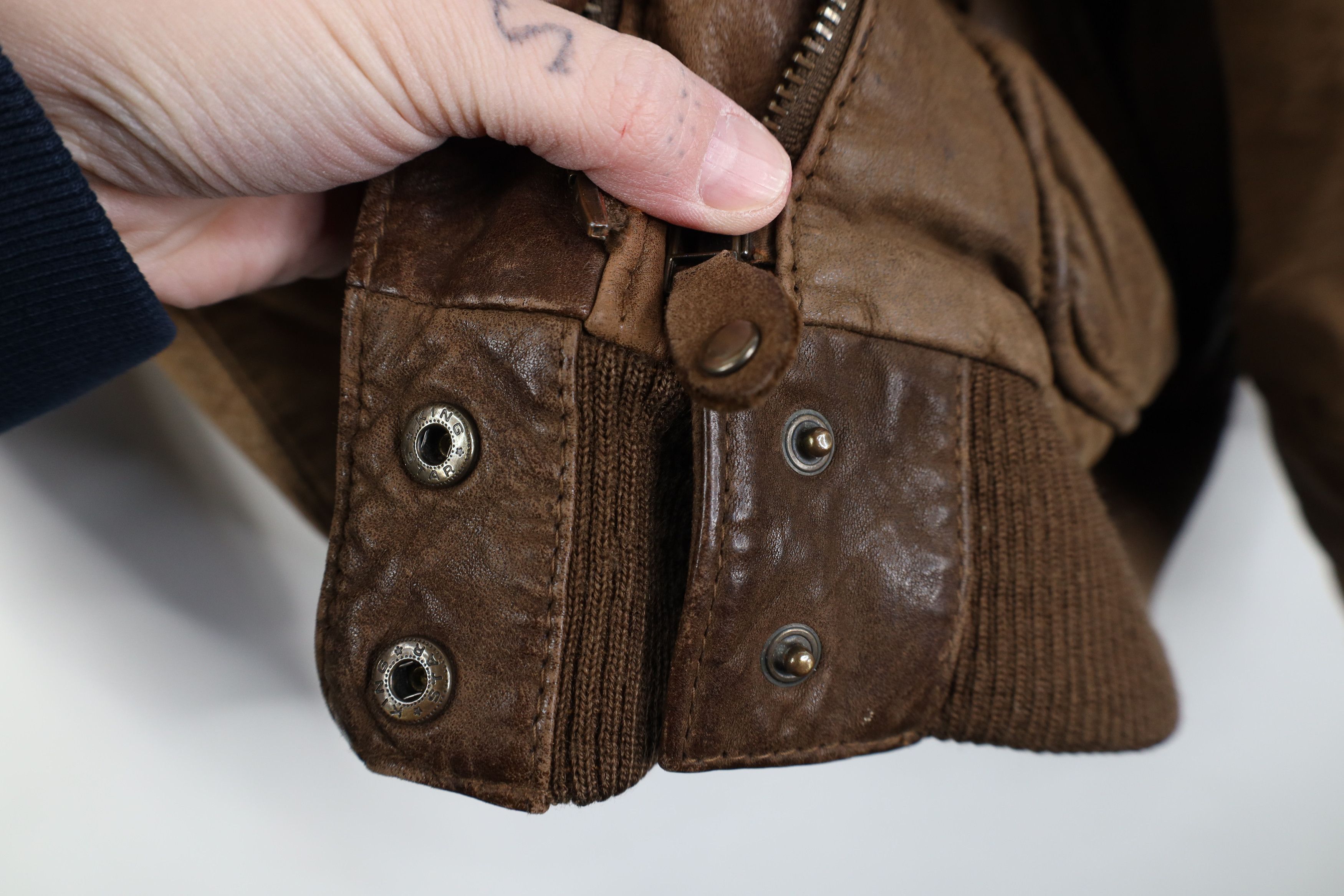 Vintage Vintage 90s Streetwear Leather Flight Bomber Jacket Brown Size M / US 6-8 / IT 42-44 - 15 Thumbnail
