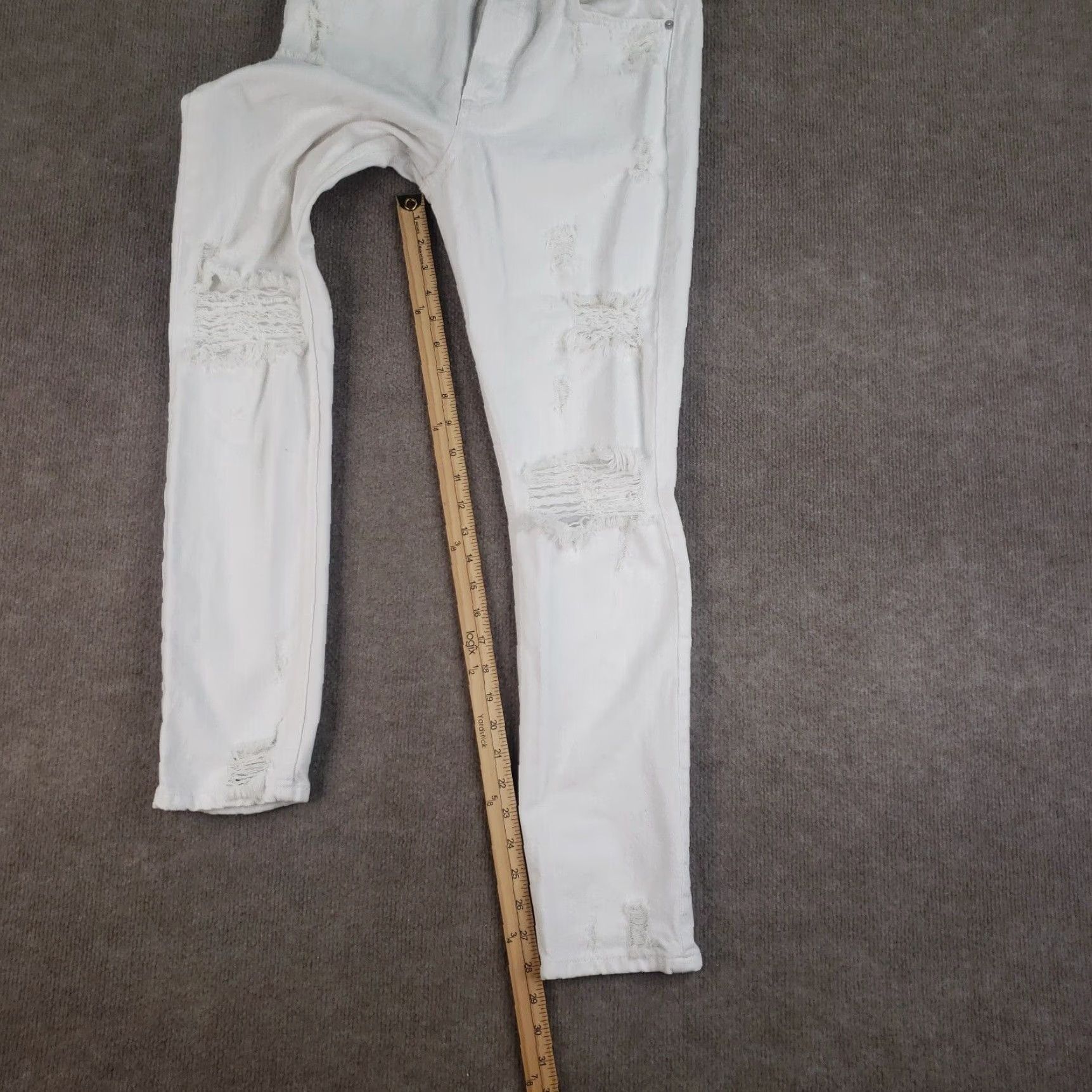 Boyish Boyish High-Rise Distressed Ankle Jeans Womens Size 2 Blue Cotton Size 26" / US 2 / IT 38 - 2 Thumbnail