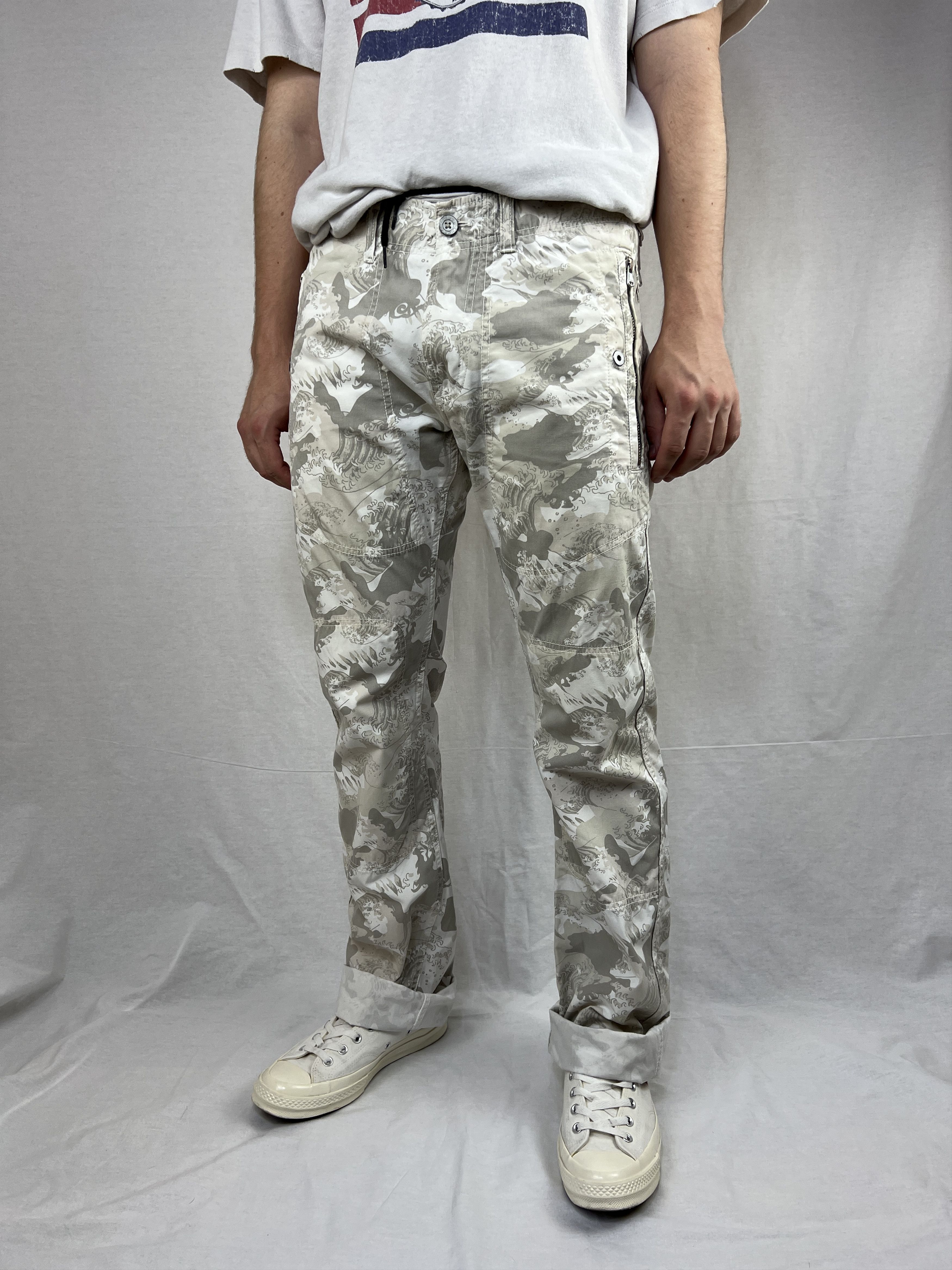 Diesel Katsushika Hokusai Waves Allover Pattern Denim Diesel Japan Size US 31 - 4 Thumbnail