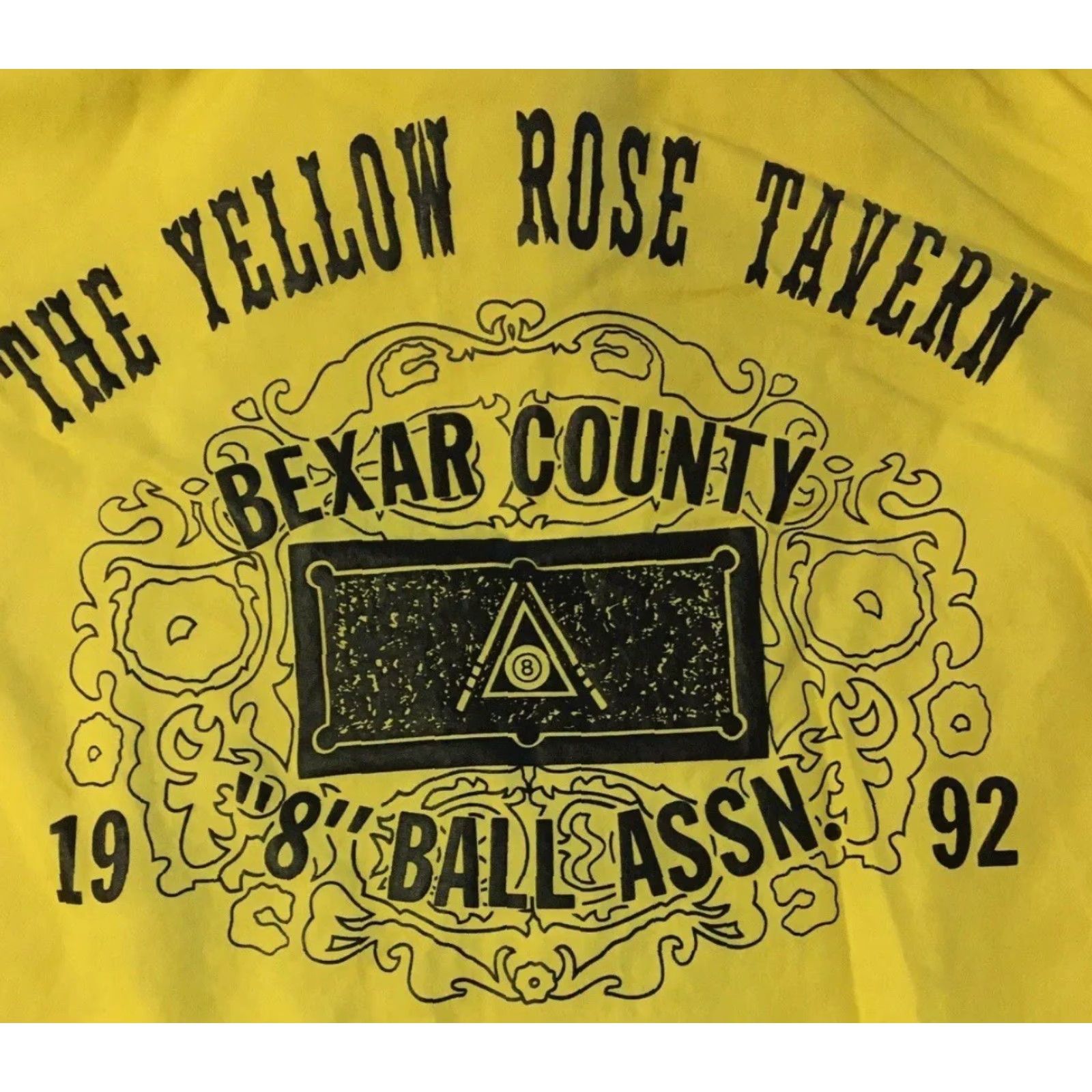 Vintage VINTAGE 90s Yellow Rose Tavern Faded Distress Pool Hall Jacket XL Grunge Bowling Bar Size US XL / EU 56 / 4 - 3 Thumbnail