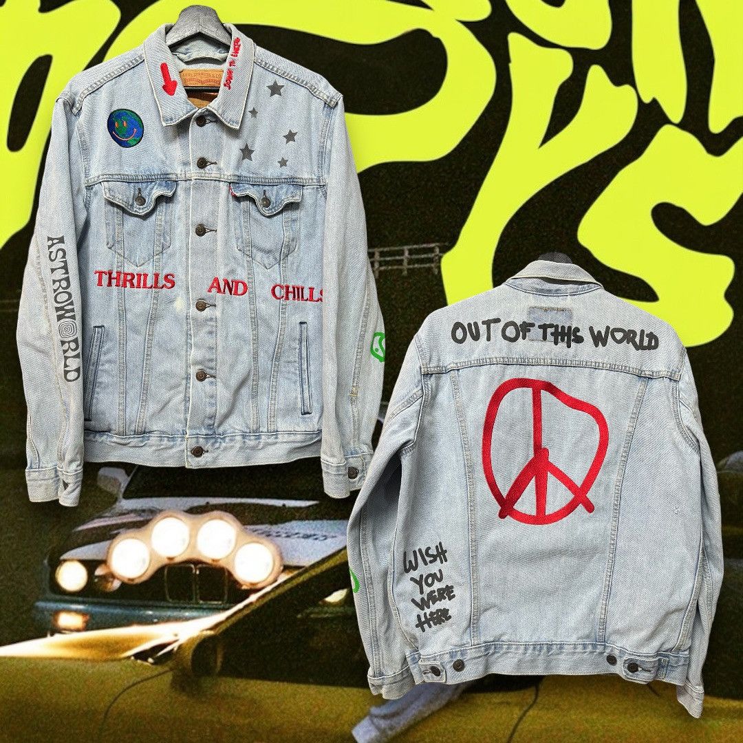 Travis Scott Travis Scott Astroworld Levis Denim Jacket Blue Grailed