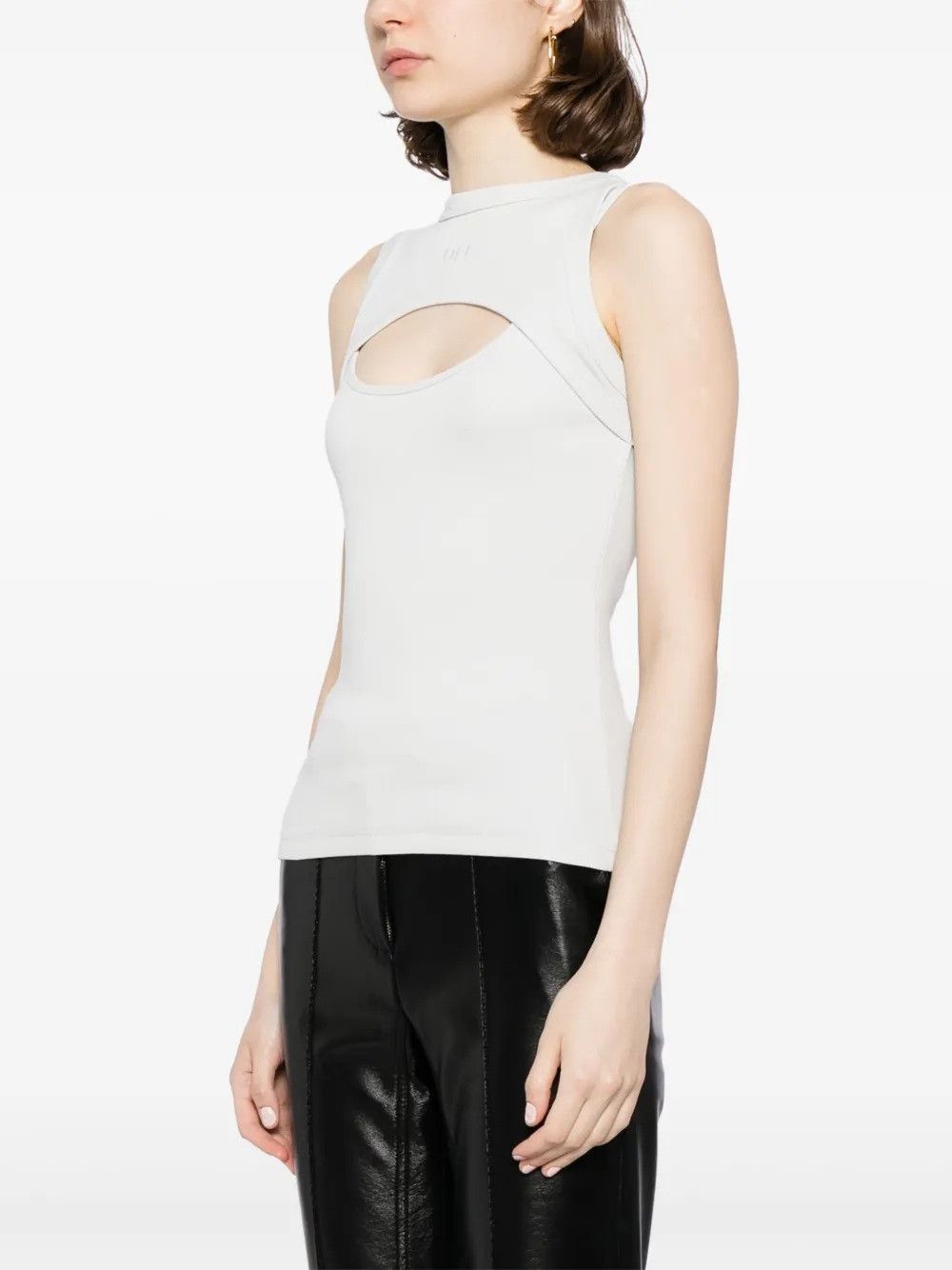 Off-White og1mm1125 Ribbed Cropped Top in Grey Size M / US 6-8 / IT 42-44 - 3 Thumbnail