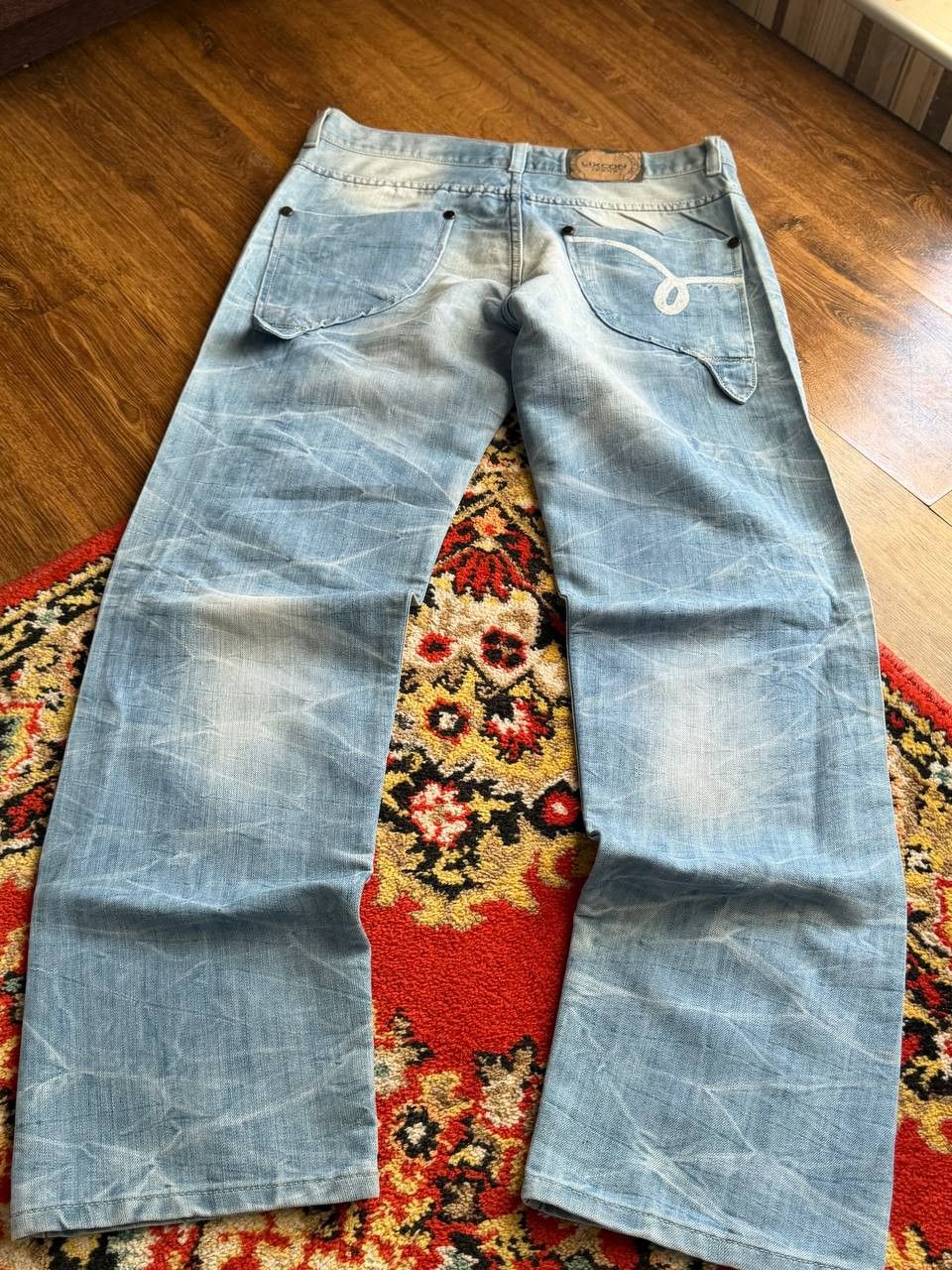 Japanese Brand Vintage 00's Flared Bootcut Baggy Balenci Style Jeans Size US 32 / EU 48 - 14 Thumbnail