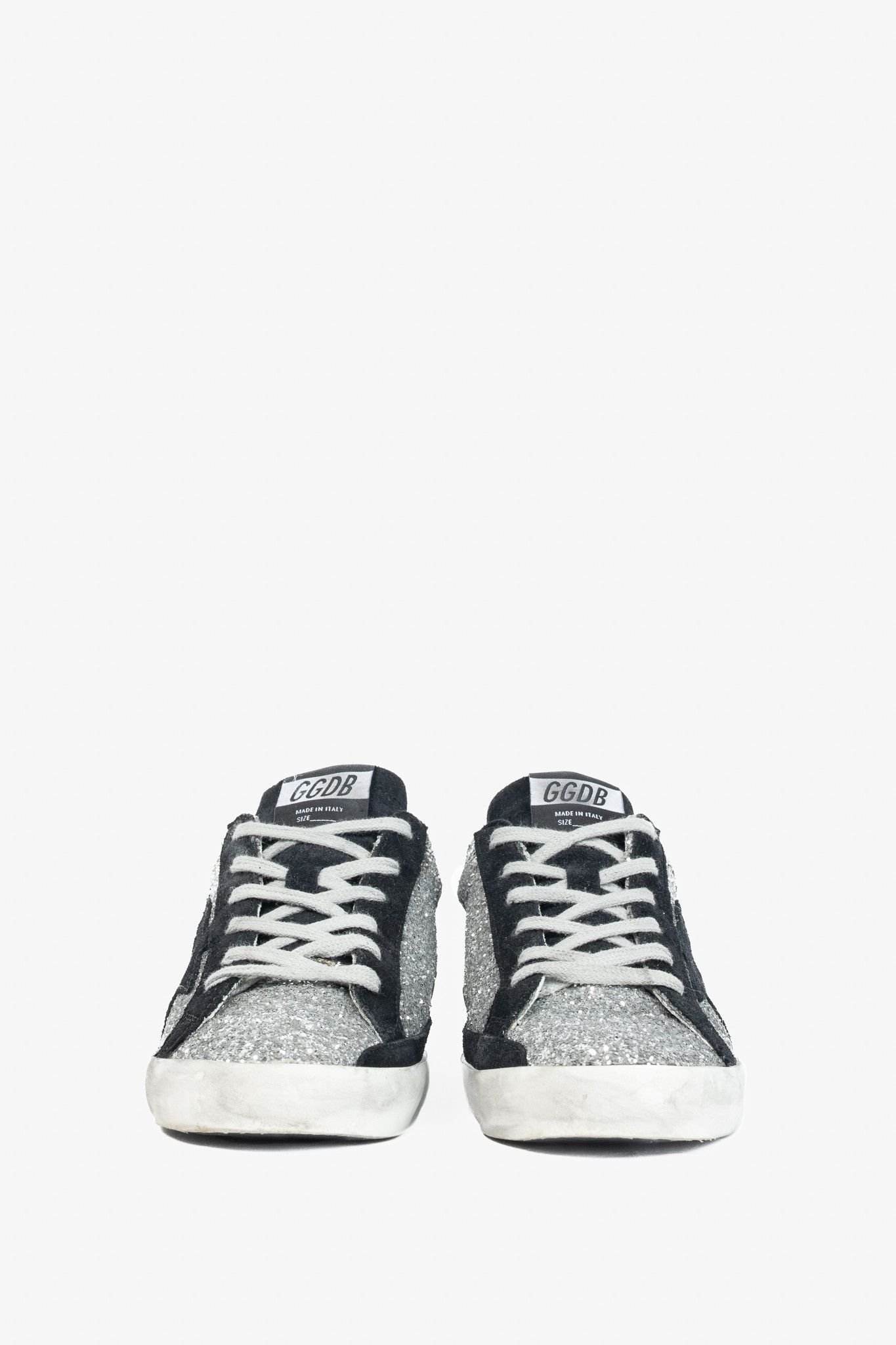 Golden Goose Golden Goose Superstar Glitter & Suede Star Sneakers Size US 8.5 / IT 38.5 - 2 Thumbnail