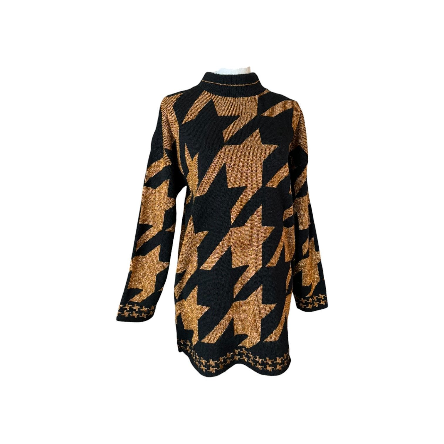 Other Vintage 80s Dana Scott Black Orange Metallic Sweater Dress M Size M / US 6-8 / IT 42-44 - 5 Thumbnail