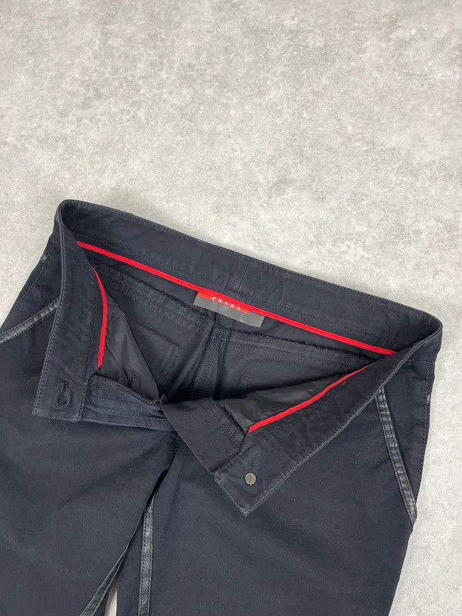 Prada 2000s Prada Black Leather Lines Pants Size 26" / US 2 / IT 38 - 9 Thumbnail