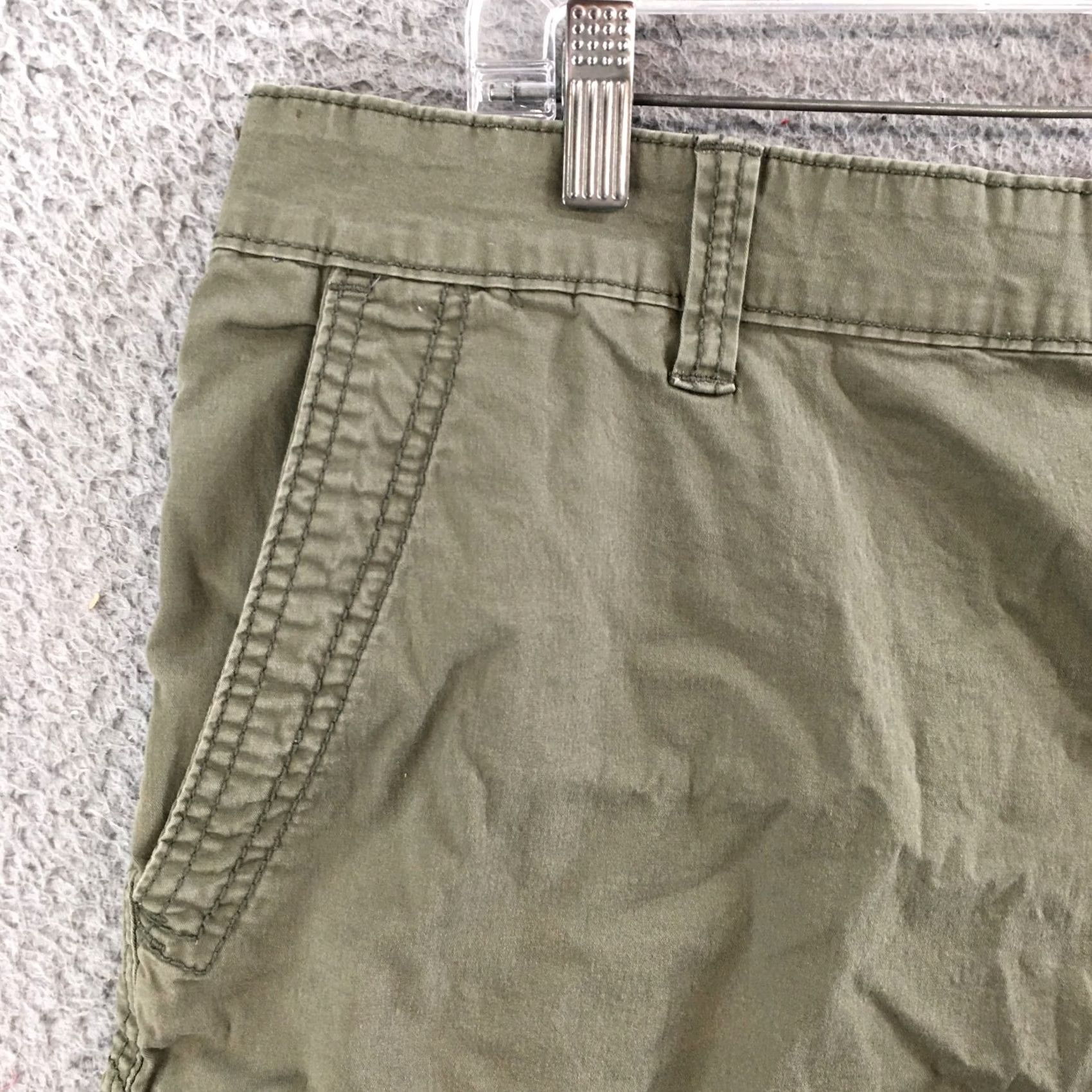 Vintage Unionbay Cargo Short Mens 38 Mid Rise Cotton Blend Zip Fly Flat Front Green Size US 38 / EU 54 - 3 Thumbnail