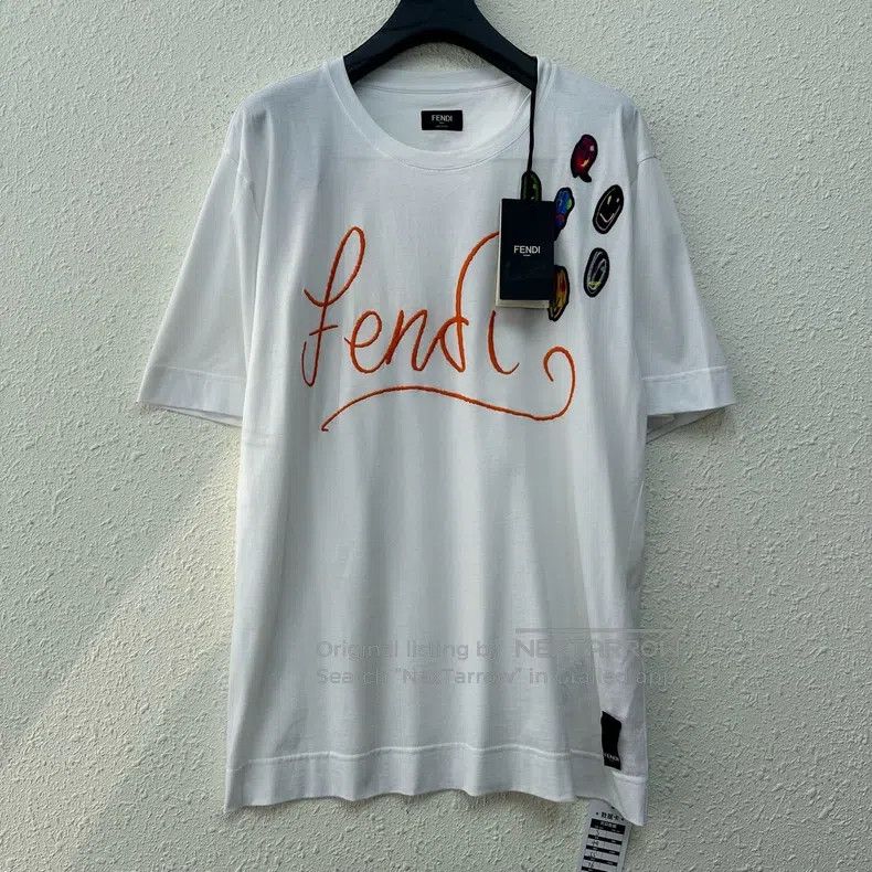 Fendi Fendi Graffiti Printed Logo Smile Embroidery Short Sleeve Size US S / EU 44-46 / 1 - 1 Thumbnail