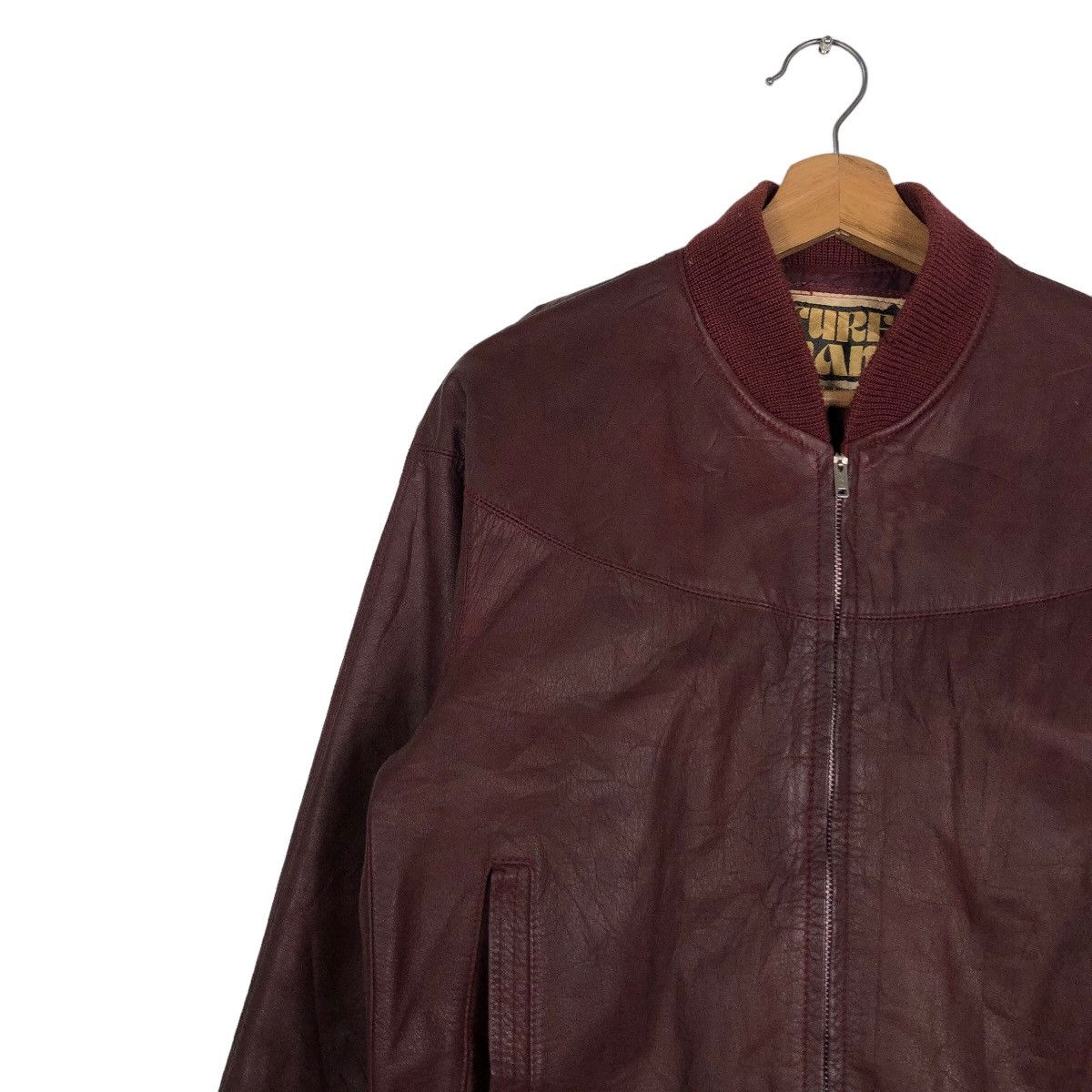 Japanese Brand 🔥Vintage Bomber Leather Jacket Turf Man Japan Issey Miyake Size US L / EU 52-54 / 3 - 7 Thumbnail