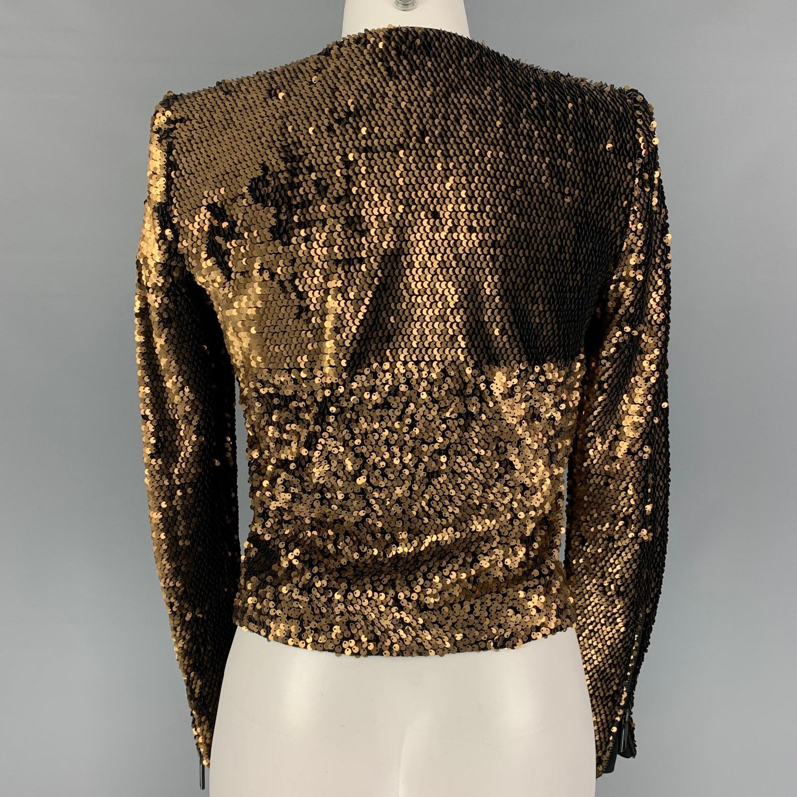 Rachel Zoe RACHEL ZOE Size XS Copper Polyester Spandex Sequined Jacket Size XS / US 0-2 / IT 36-38 - 3 Thumbnail