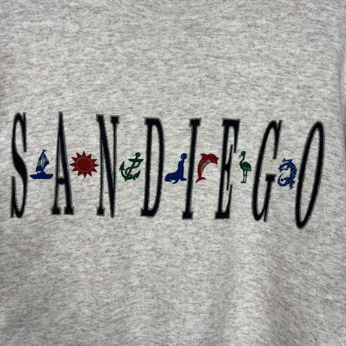 Vintage Vintage 90's SANDIEGO Big Logo Sweatshirt #4278-C194 Size US L / EU 52-54 / 3 - 3 Thumbnail