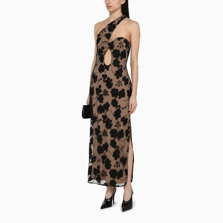ROTATE o1d2blof0924 Midi Dress in Black & Beige Size XXS / US 00 / IT 34 - 2 Thumbnail