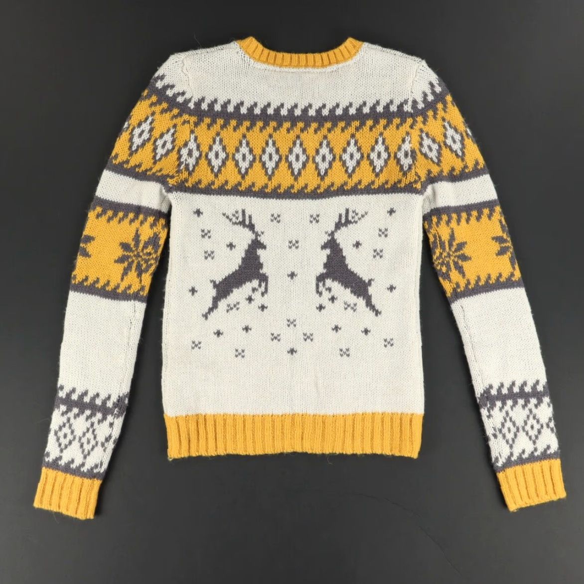 Simons Twik Reindeer Wool Alpaca Full Zip Sweater Beige Yellow P/S Women Winter Fall Slim Knit Round Neck Size S / US 4 / IT 40 - 5 Thumbnail