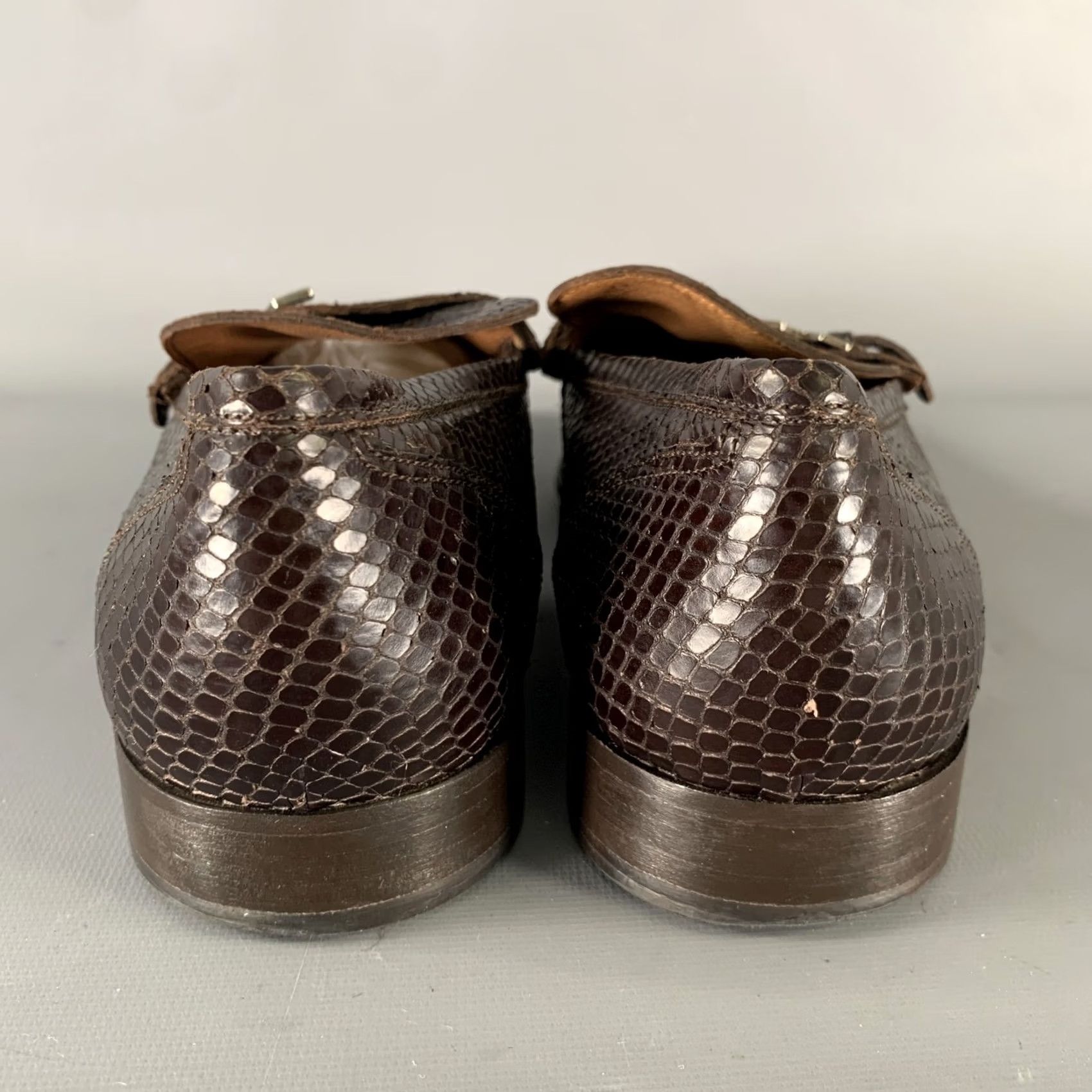 Versace GIANNI VERSACE Size 10 Brown Python Loafer Loafers Mens Adult Leather Dress Loafer Size US 10 / EU 43 - 3 Thumbnail