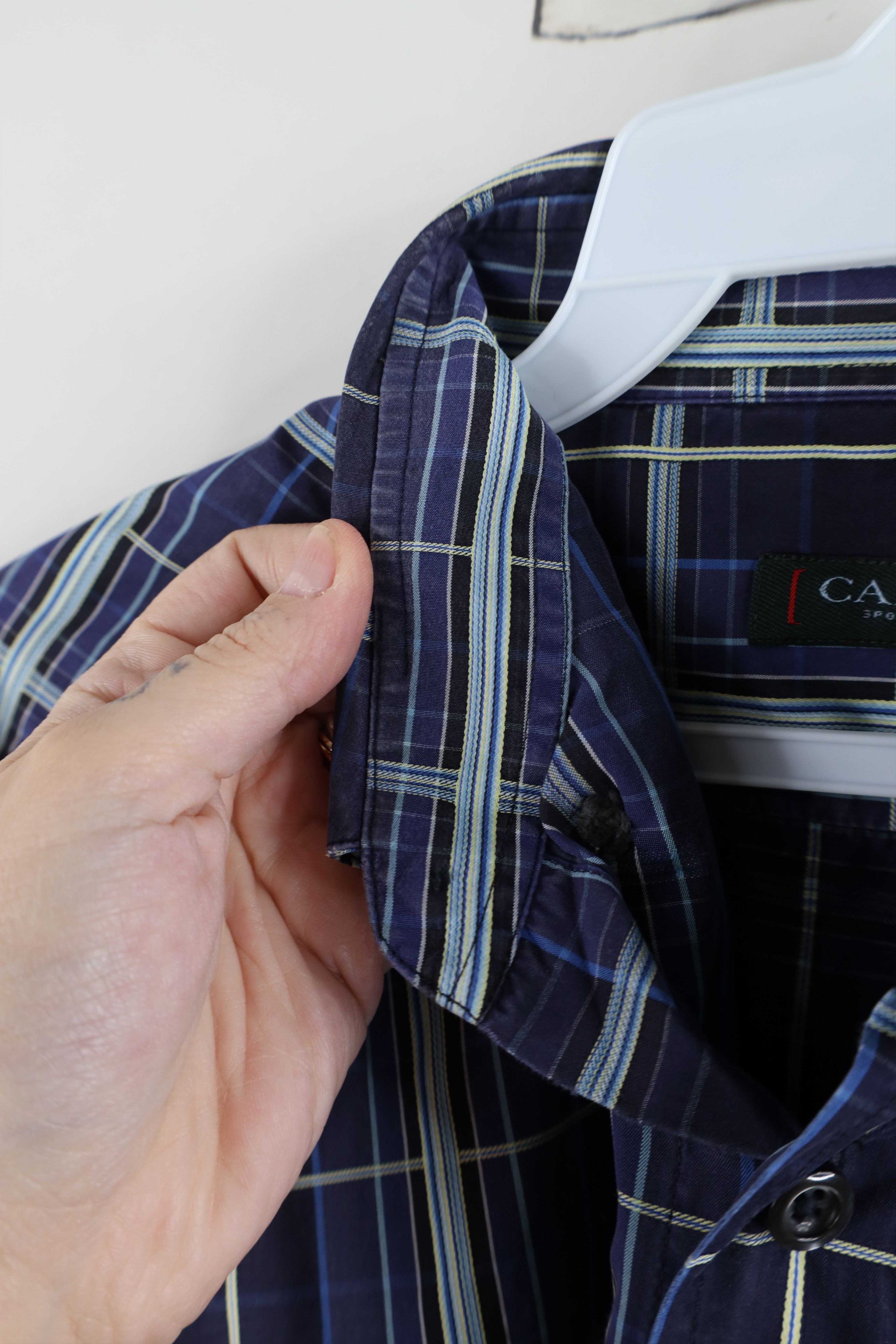 Canali × Vintage Canali Long Sleeve Collared Button Down Shirt Blue Plaid Size US M / EU 48-50 / 2 - 9 Thumbnail