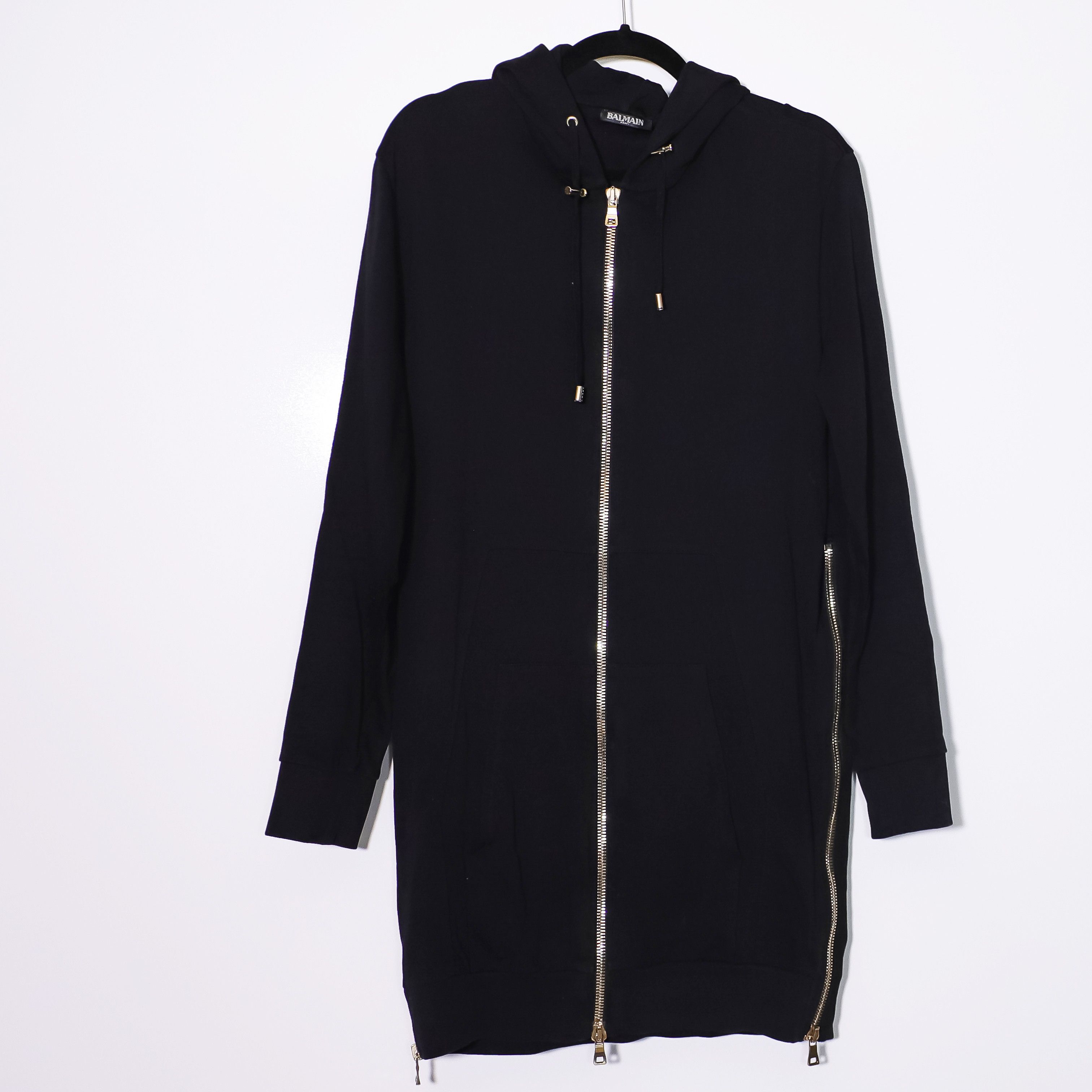 Balmain Balmain Men's Black Long Side Full Zip Size US L / EU 52-54 / 3 - 1 Thumbnail