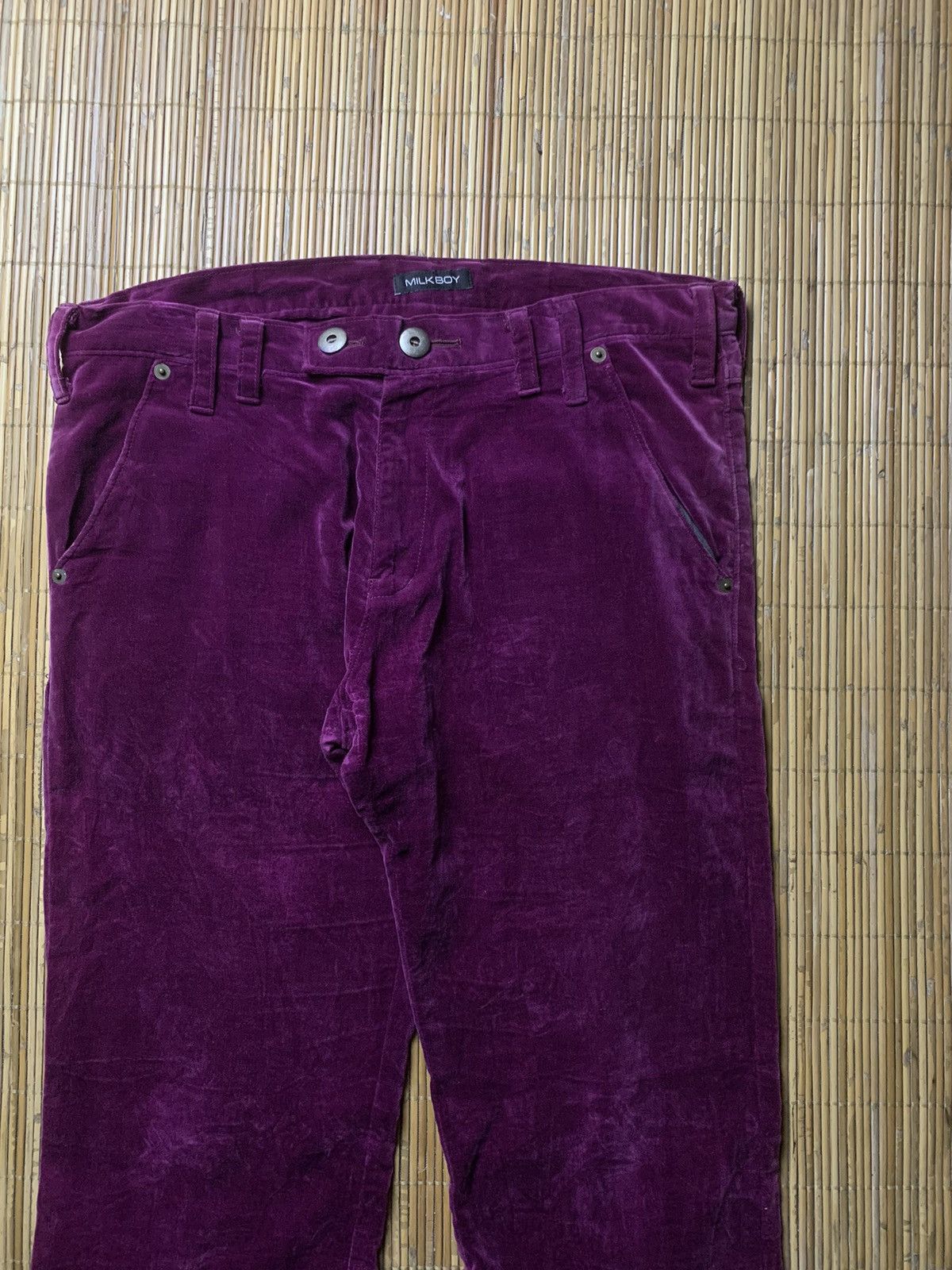20471120 × Beauty Beast × Japanese Brand Milkboy Velvet Purple Zip Pants Size US 31 - 5 Thumbnail