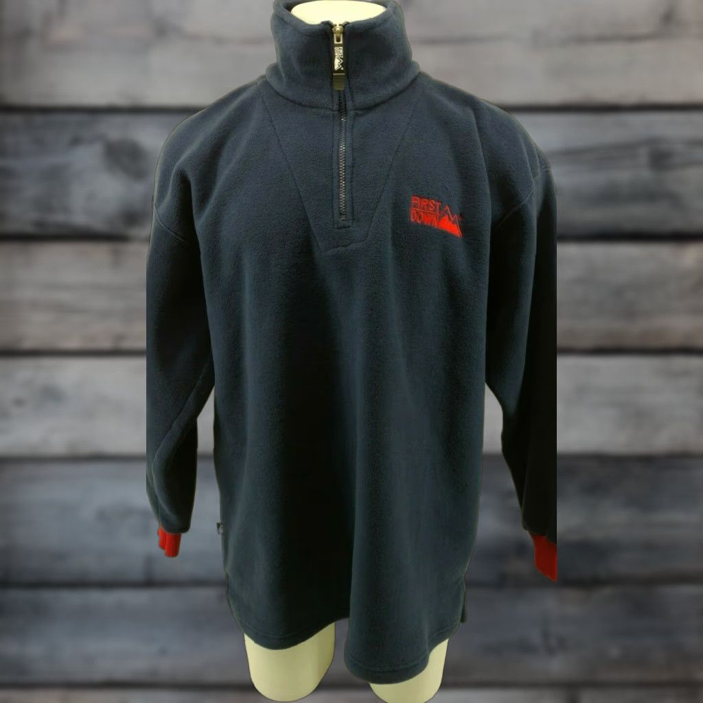 Vintage First Down Exploration Blue Fleece 1/4 Zip Hiking Pullover Size Large Size US L / EU 52-54 / 3 - 1 Thumbnail