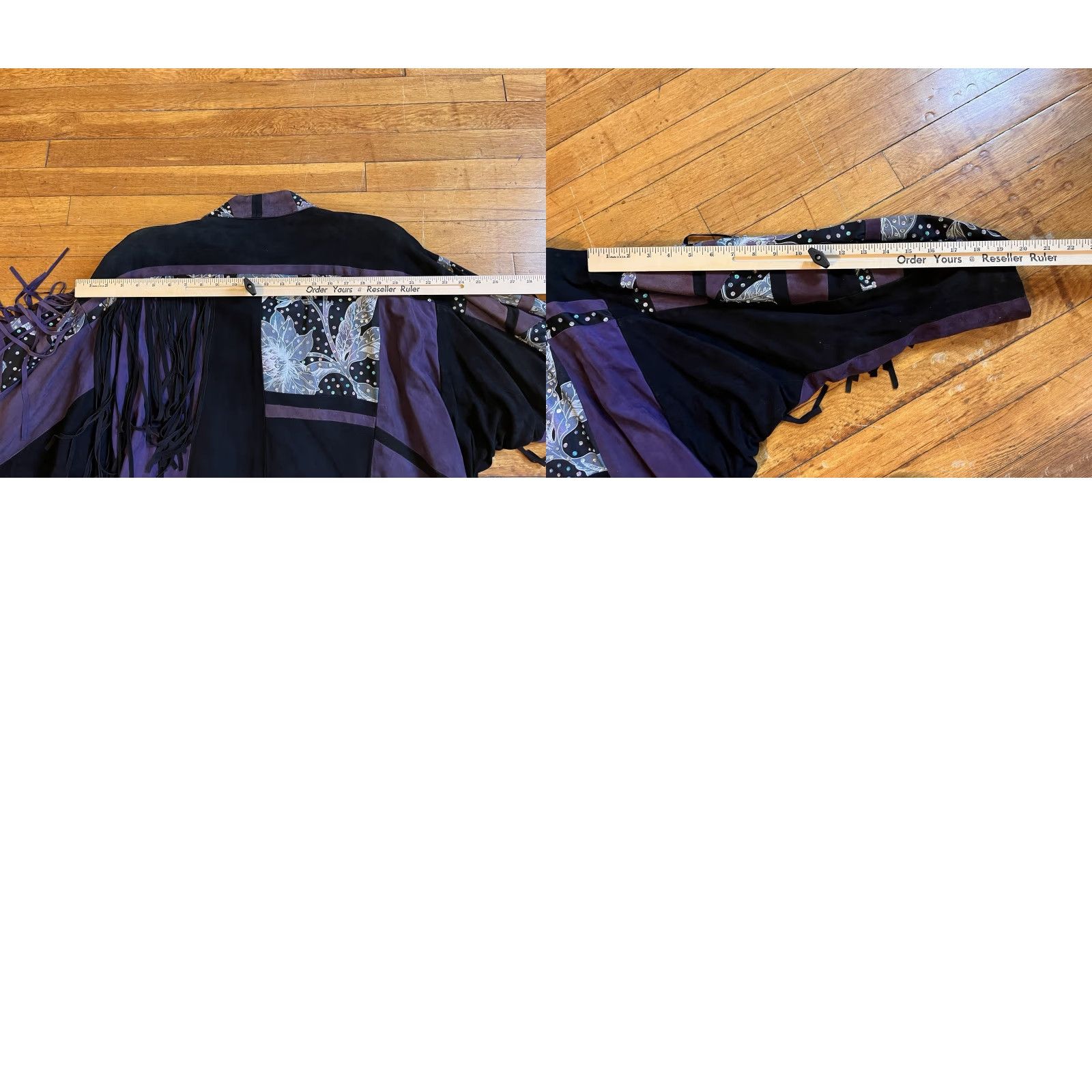 Vintage VINTAGE Judith Ann Creations Suede Leather Western Jacket Womens L Purple 80s Fringe Sequin Floral Bomber Jacket Size L / US 10 / IT 46 - 9 Thumbnail