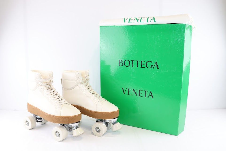 Bottega Veneta Blue Quilt Roller Skates