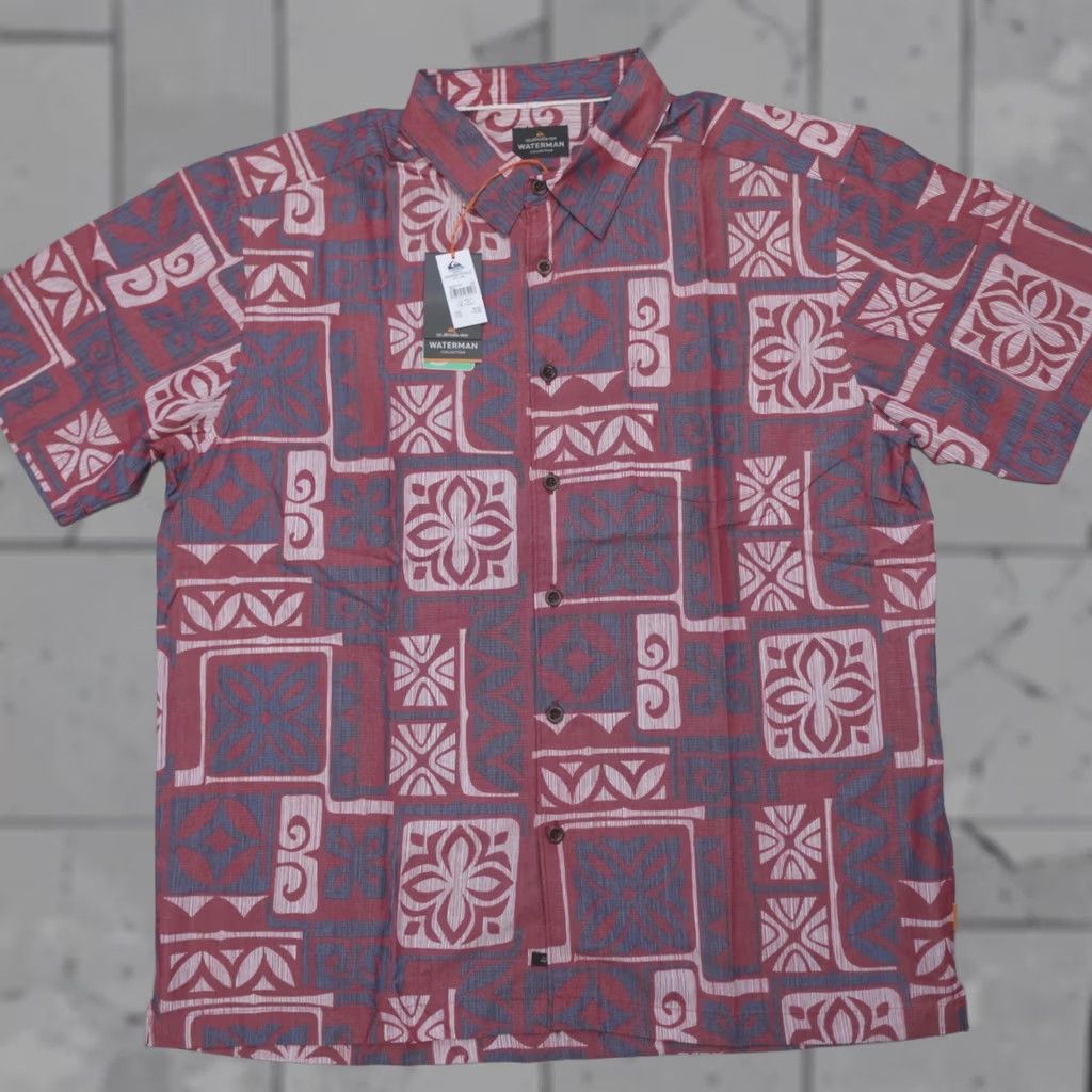 Quiksilver Quiksilver Waterman Tapa Time Geometric S/S Shirt Comfort Fit Men's 2XL Multicolor Short Sleeve Button-Up Collared Pockets Relaxed All Seasons Size US XXL / EU 58 / 5 - 1 Thumbnail