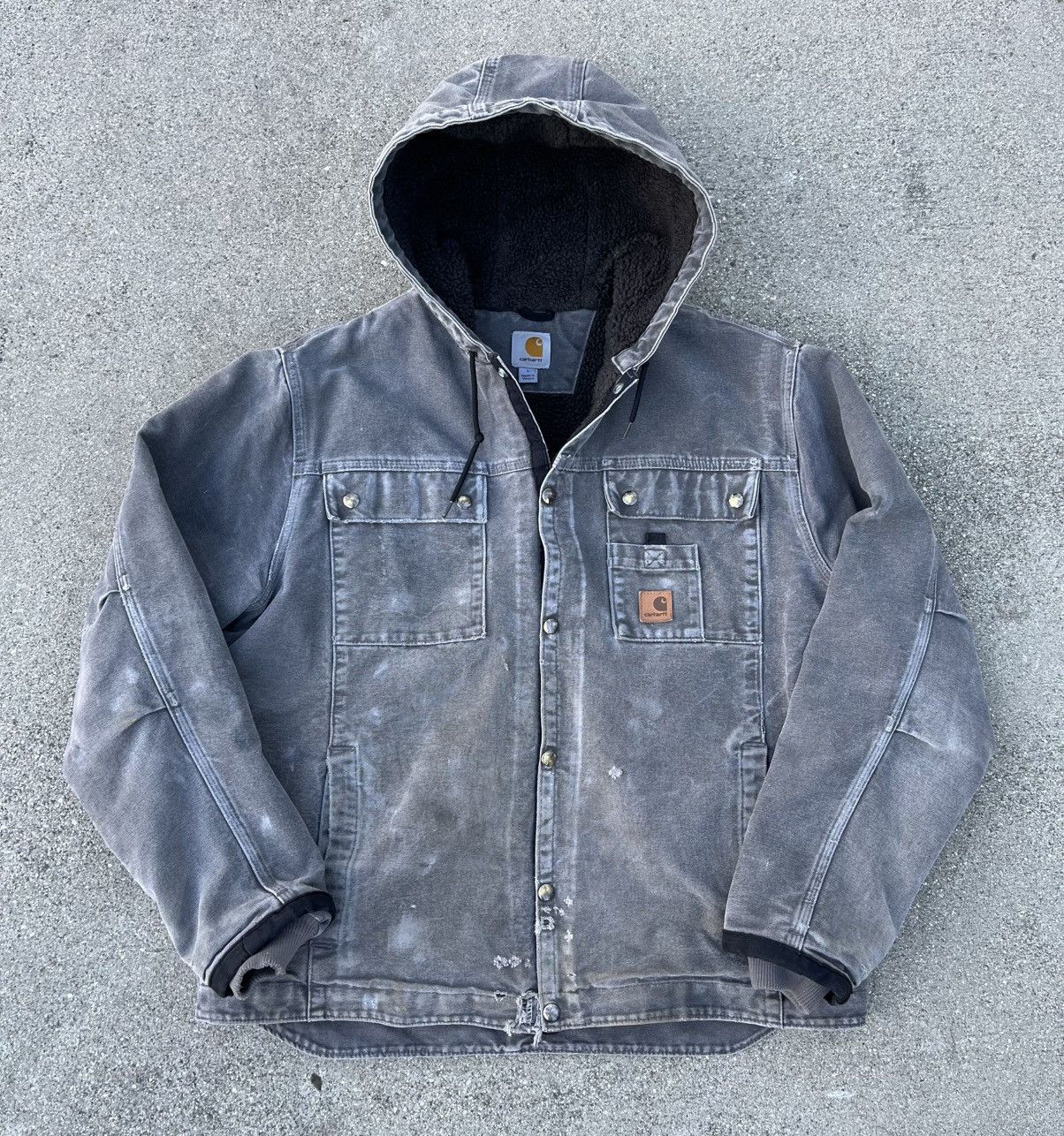 Carhartt Carhartt Sherpa Lined Work Jacket J284 GVL Distressed Thrash Size US L / EU 52-54 / 3 - 1 Thumbnail