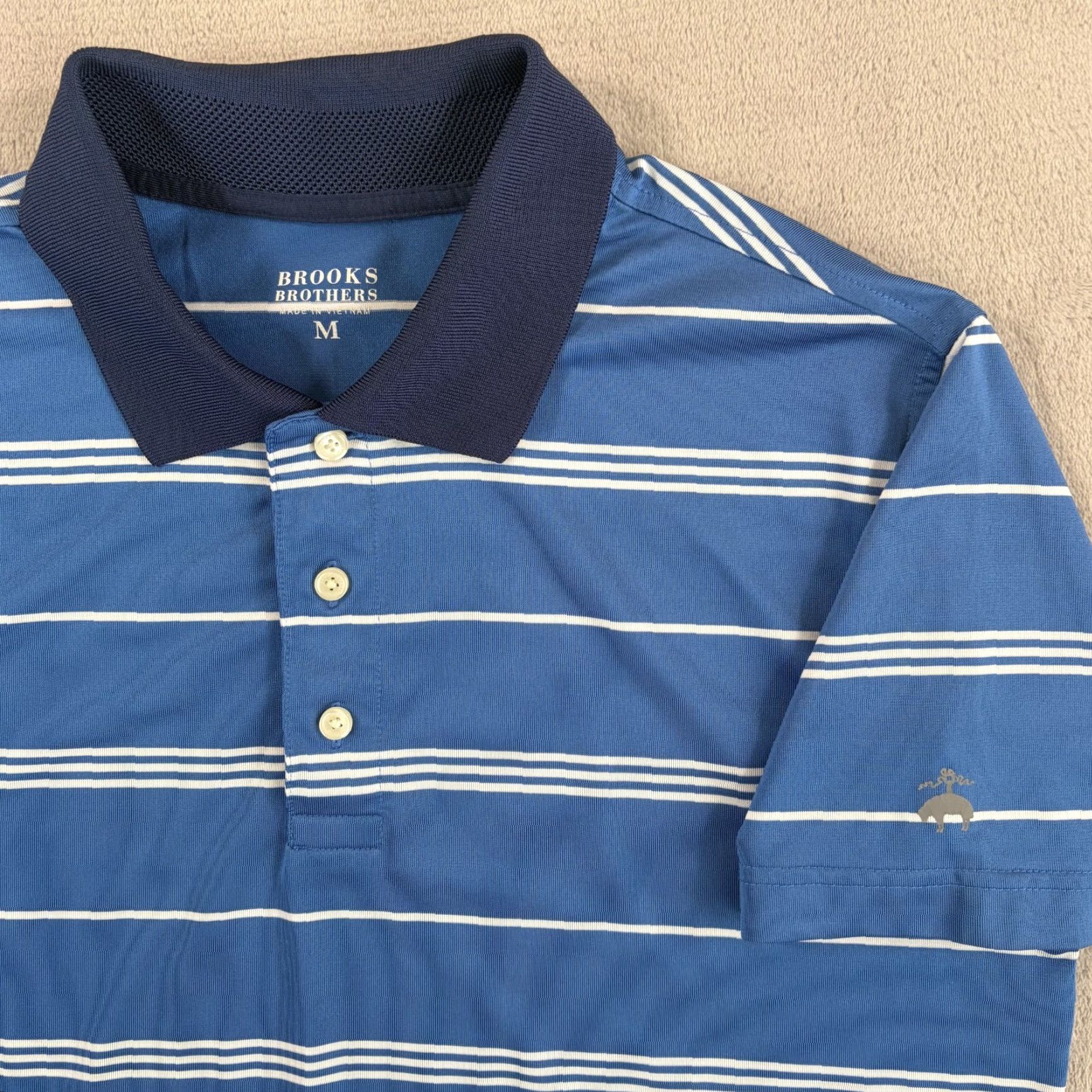 Brooks Brothers Brooks Brothers Performance Golf Polo Shirt in Blue Striped Men M SS NWOT Size US M / EU 48-50 / 2 - 3 Thumbnail