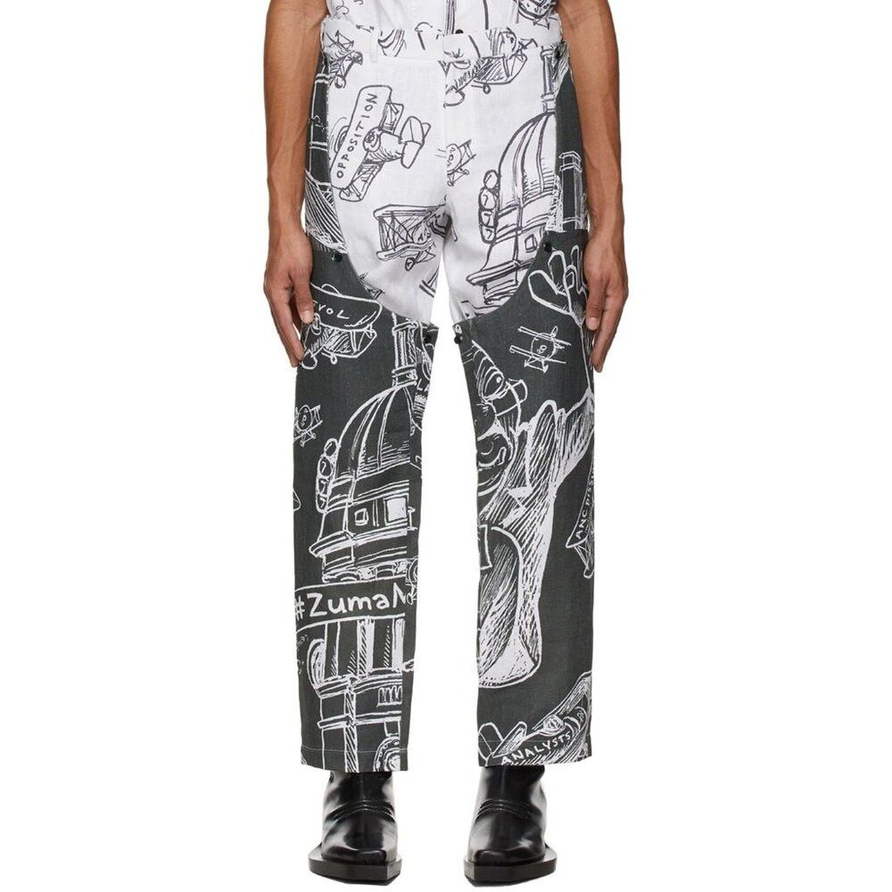 Thebe Magugu Thebe Magugu Chaps Trousers Size XL Mens Gray White Size US 36 / EU 52 - 1 Thumbnail