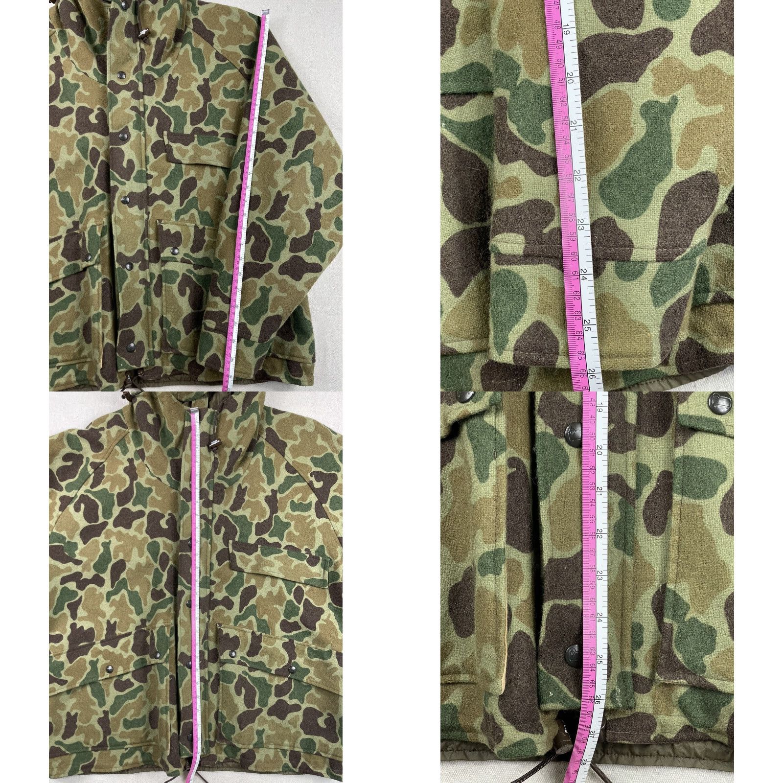 Vintage Vintage Woolrich Mens Wool Camo Hunting Jacket Frog Skin Gore-Tex Lined Sz XL Size US XL / EU 56 / 4 - 8 Thumbnail