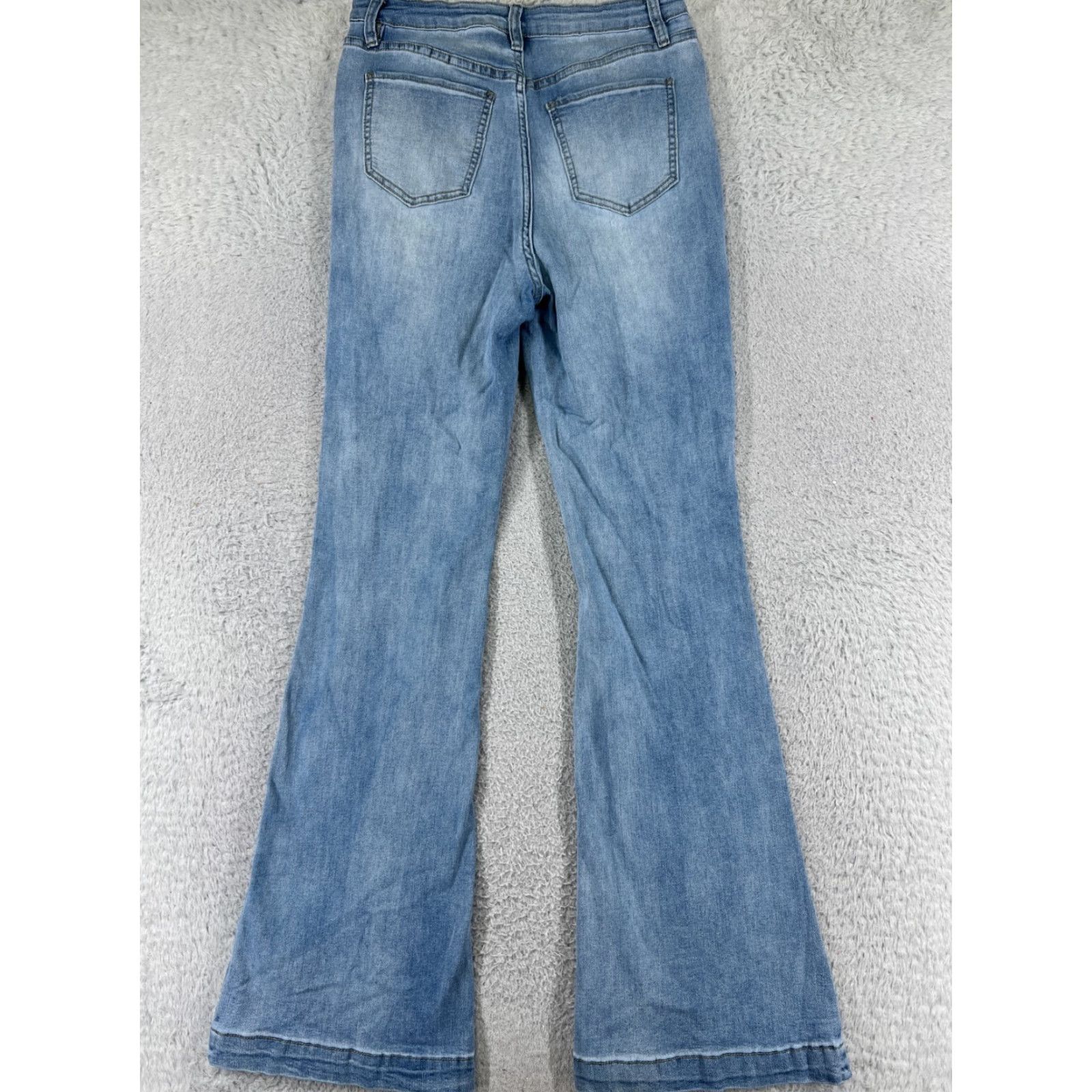 Vintage VINTAGE YMI Jeans Womens 13 Blue Denim Flared High Rise Distressed 26x32.5 Brown? Size 34" / US 12 / IT 48 - 2 Thumbnail
