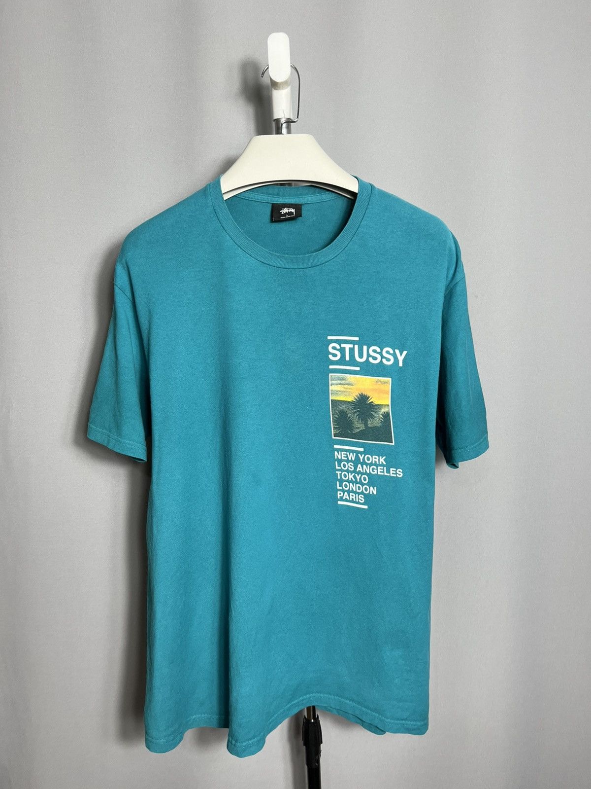 Stussy Stussy Countries Big Logo Y2k T Shirt City Green Size US L / EU 52-54 / 3 - 1 Thumbnail