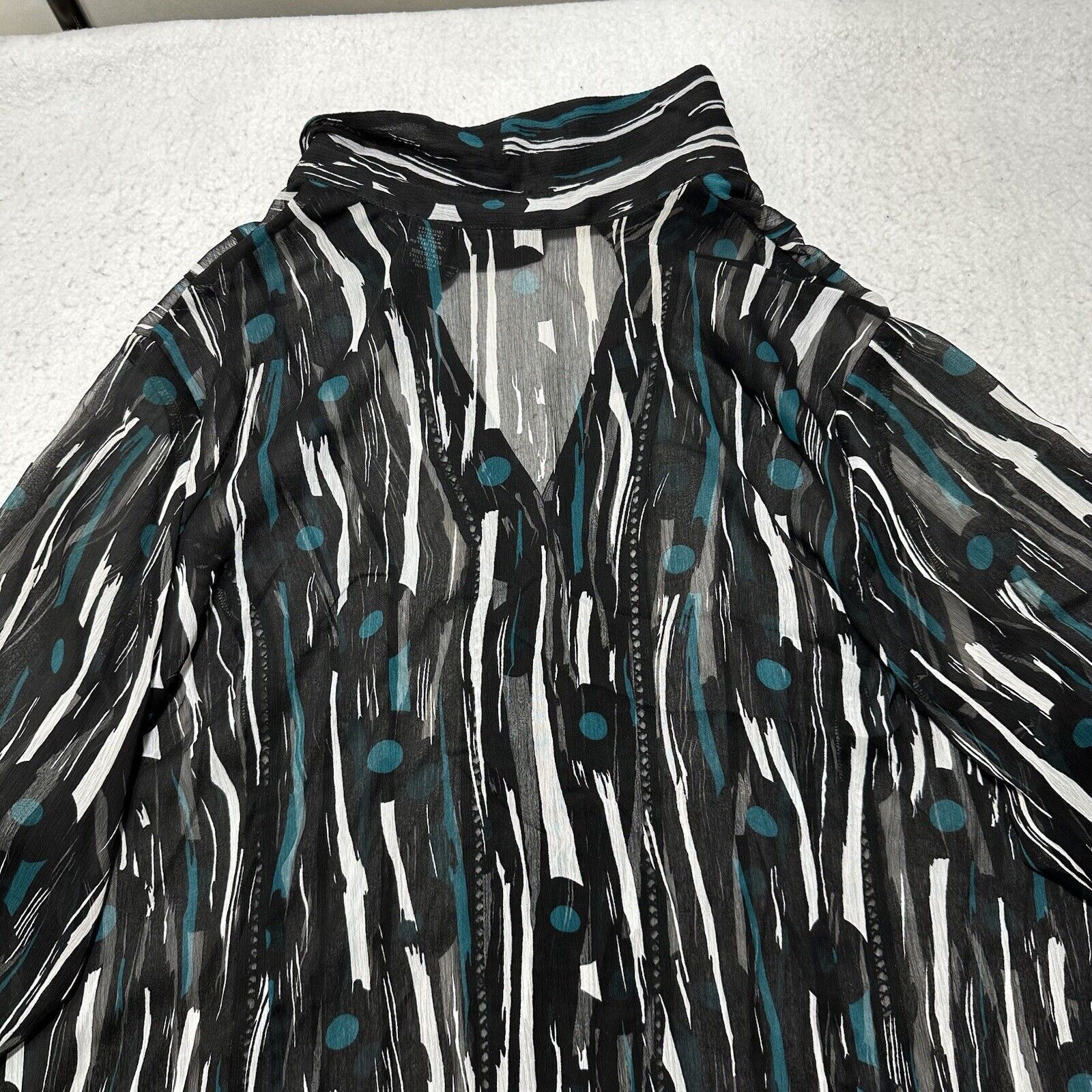 Other Maggie Barnes 2X 22/24 Sheer Button Down Blouse Lightweight Size XXL / US 16-18 / IT 52-54 - 11 Thumbnail