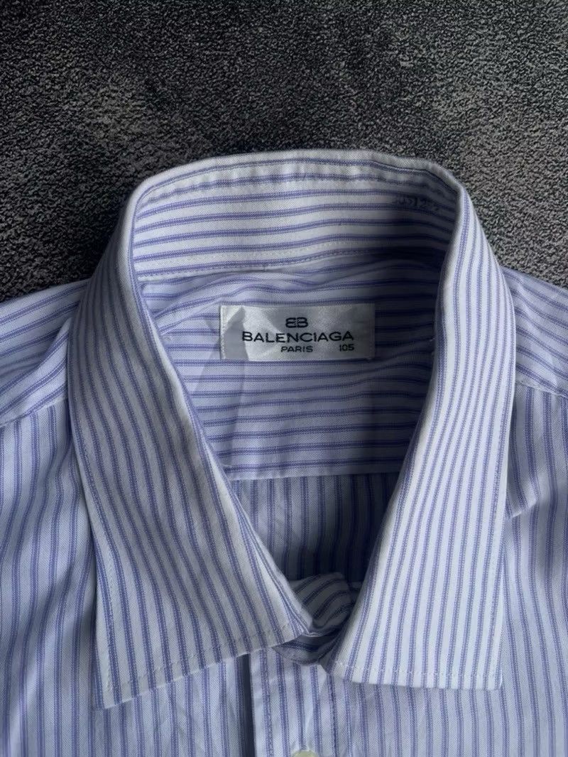 Balenciaga × Designer Vintage Balenciaga Striped Long Shirt Size US XL / EU 56 / 4 - 4 Thumbnail