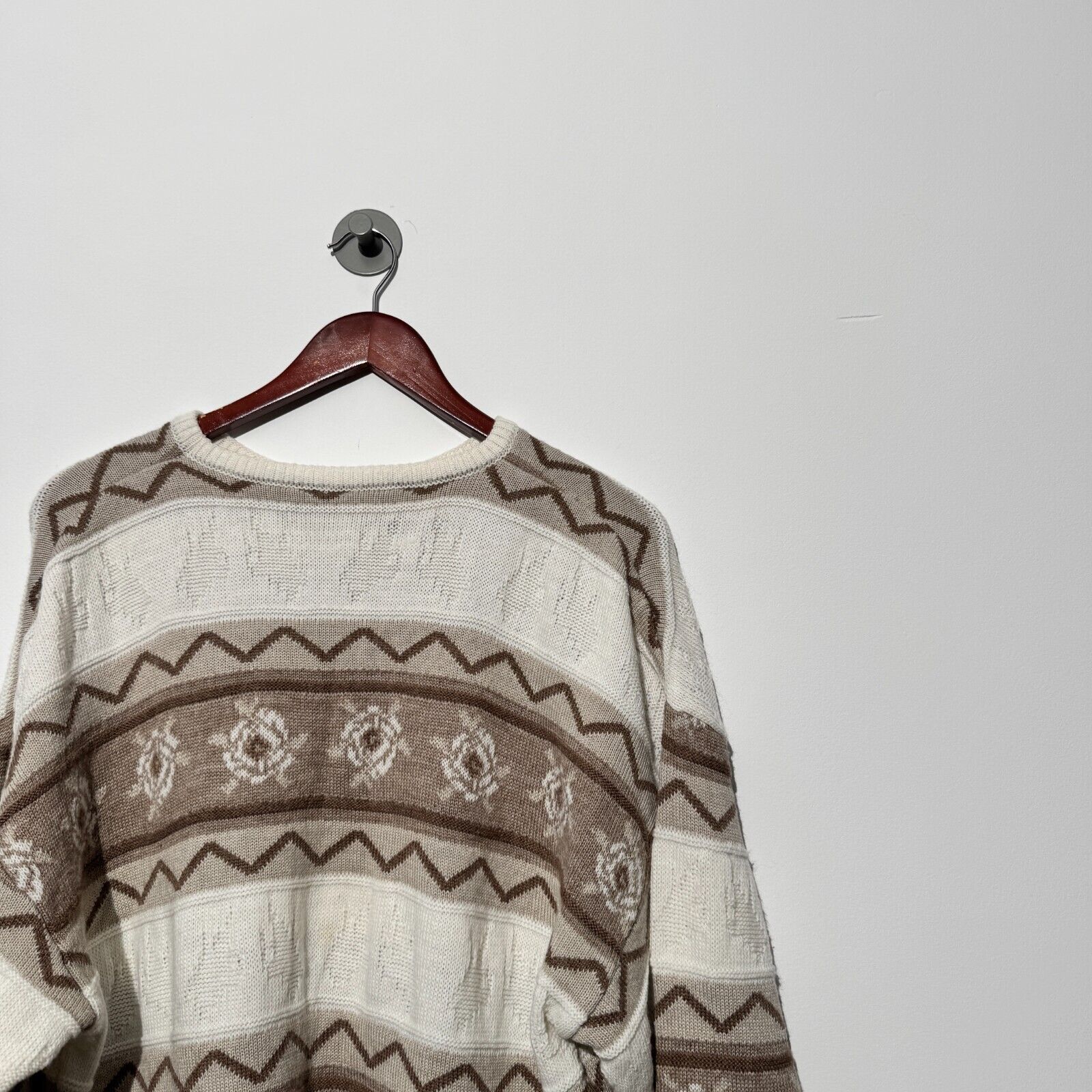 Vintage Vintage Unisex Beige Brown Wool Sweater Size L Regular Fit Size US L / EU 52-54 / 3 - 11 Thumbnail