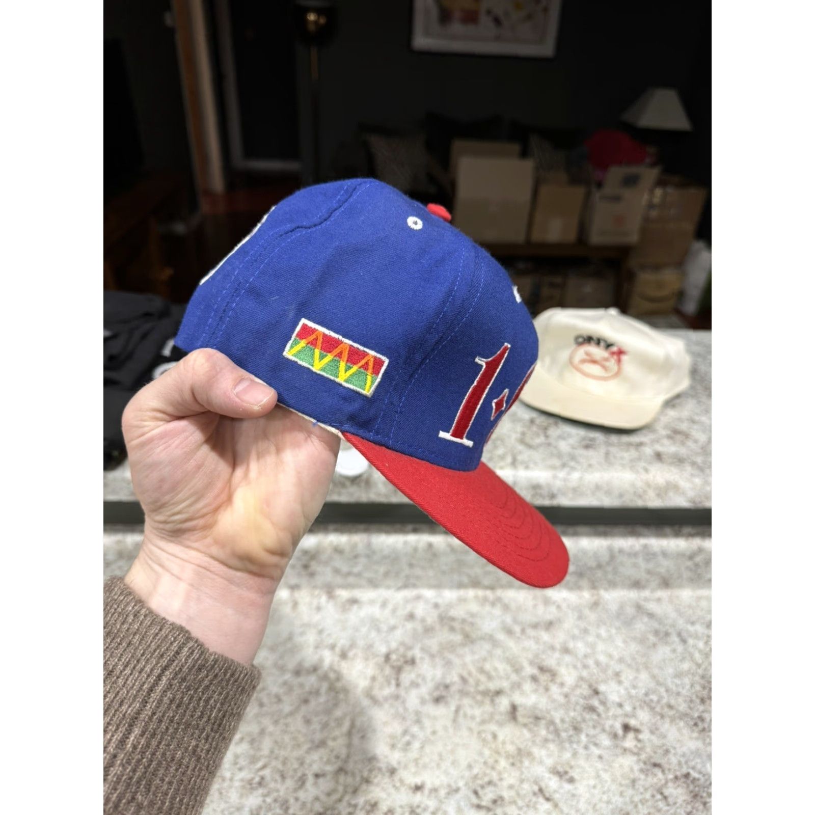 Lee VINTAGE 90s 187 Brotha Man Blockhead Wool SnapBack Hat Cap Made In USA Spike Lee Men One Size Blue USA 90s Hip Hop Adjustable Size ONE SIZE - 3 Thumbnail