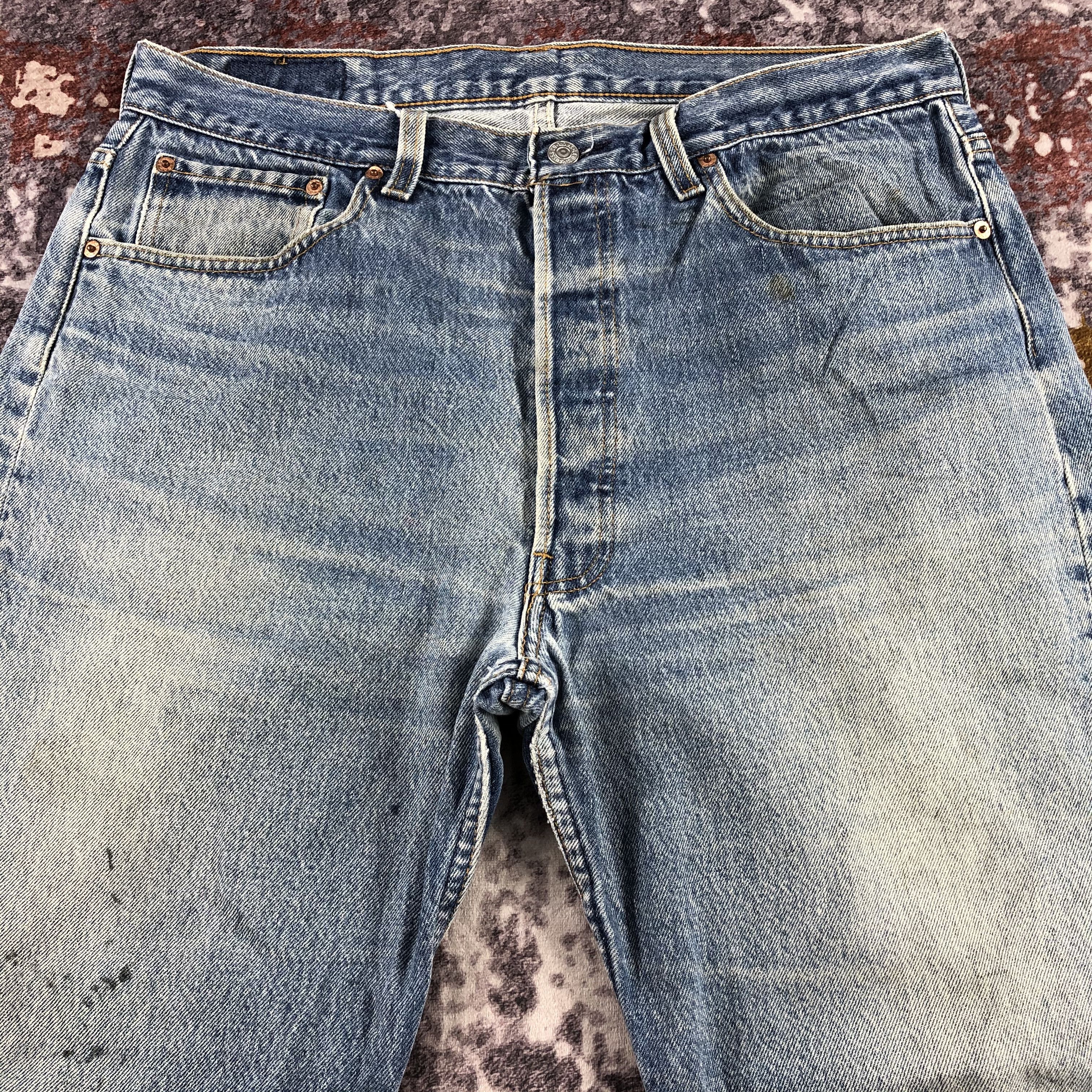 Levi's × Vintage 90s Vintage Blue Wash Levis 501 Jeans-JM3056 Size US 34 / EU 50 - 3 Thumbnail