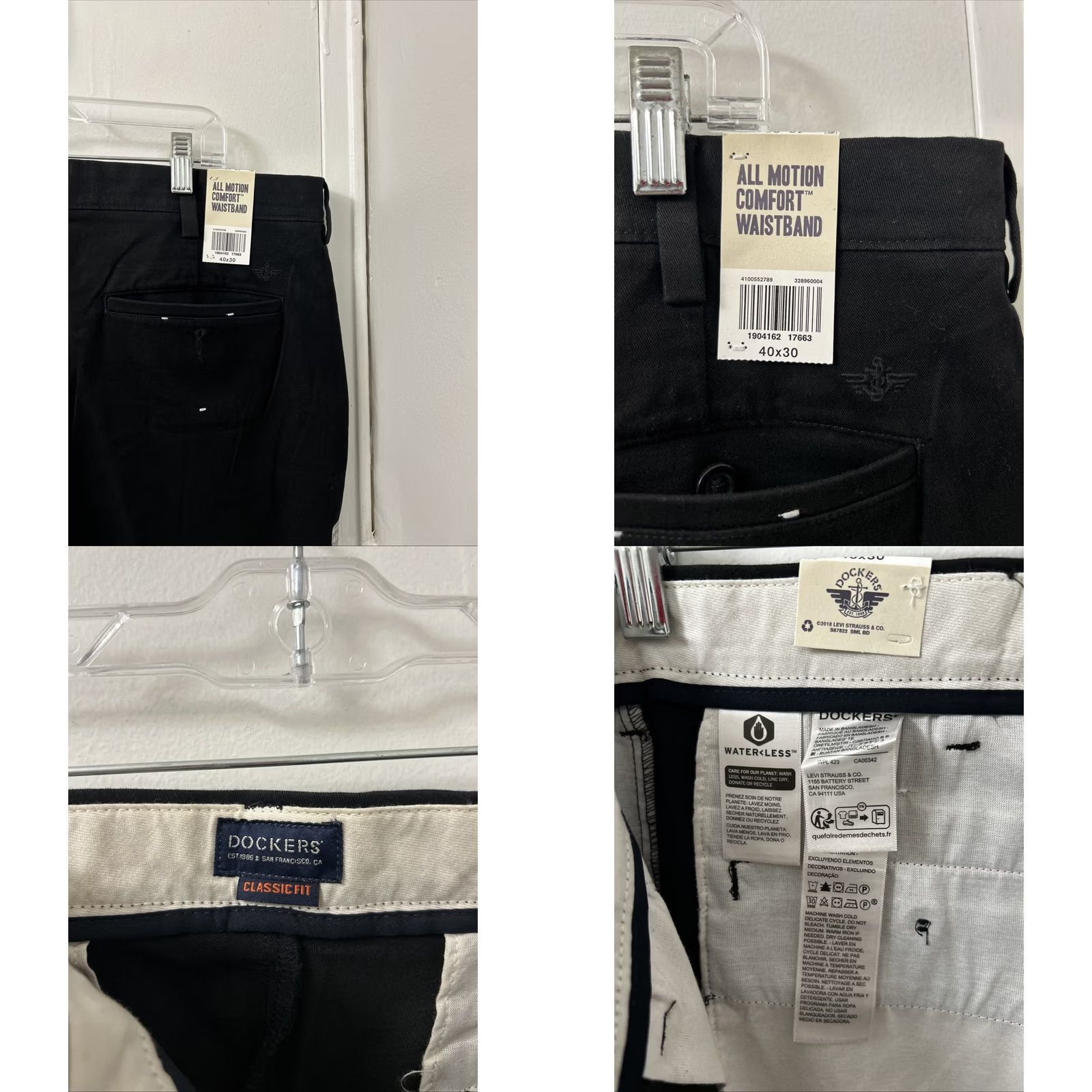 Dockers VINTAGE Dockers Pants Mens Sz 40x30 Black Waistband Classic Fit All Motion Comfort YKK Size US 40 / EU 56 - 8 Thumbnail